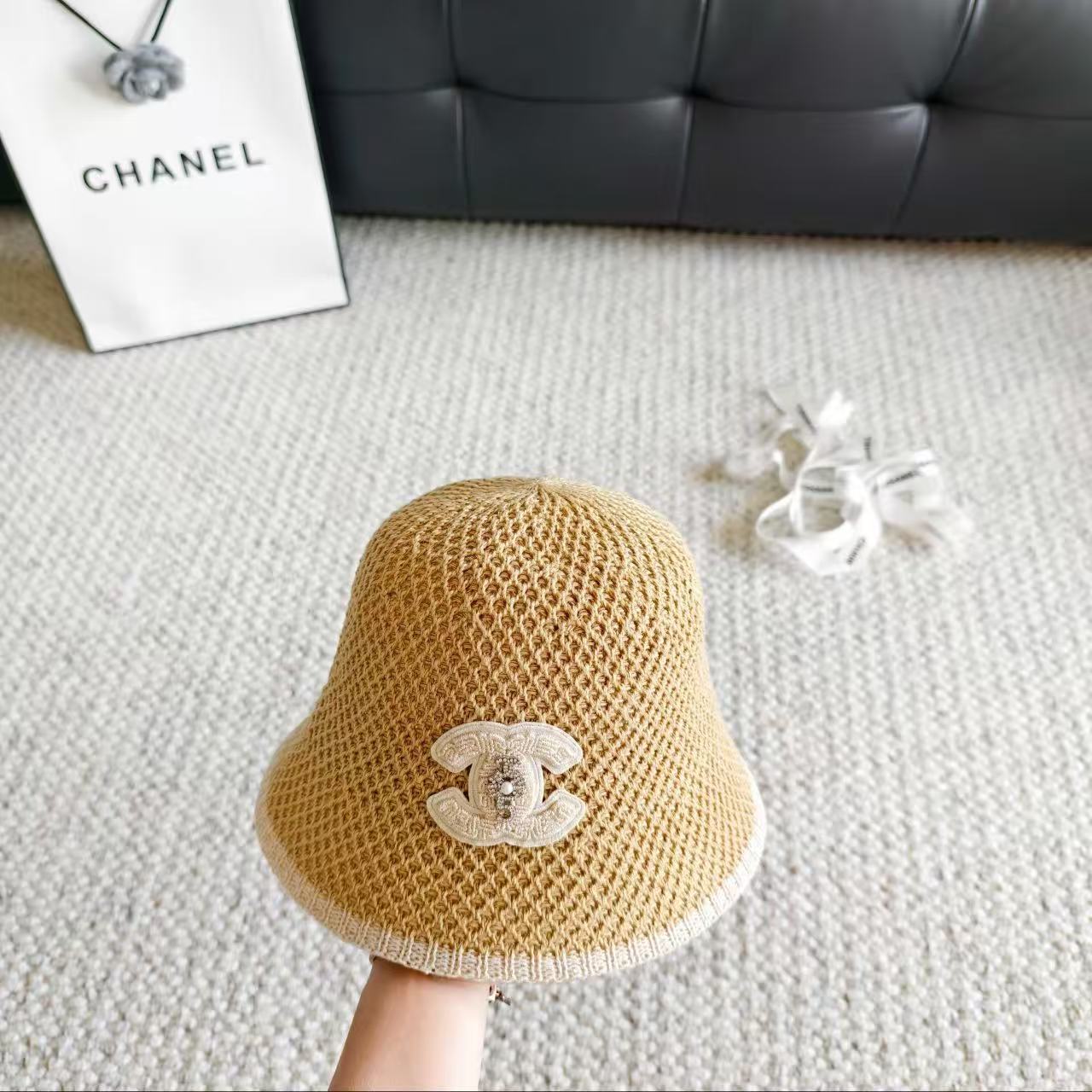CHANE1 刺繍入りダブルCフィッシャーマンハット【50％割引+送料無料】
