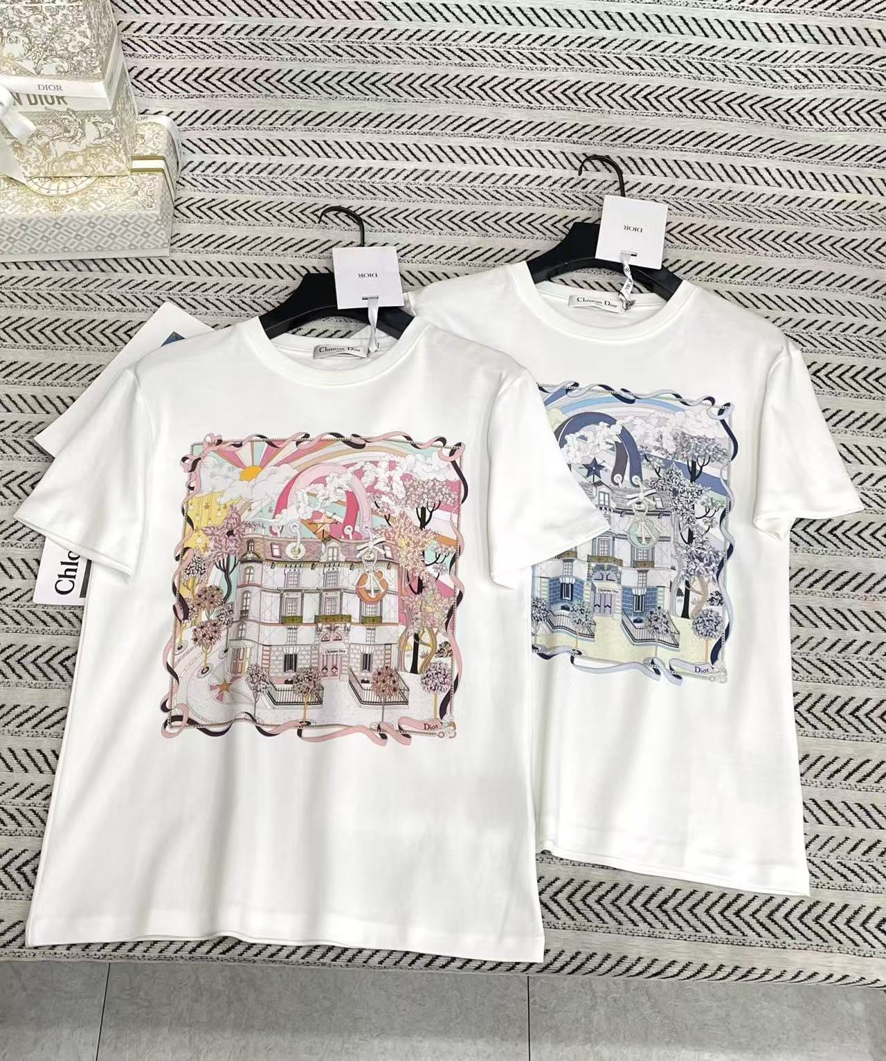 DIOR キャッスルプリント レタリングTシャツ【50％割引+送料無料】