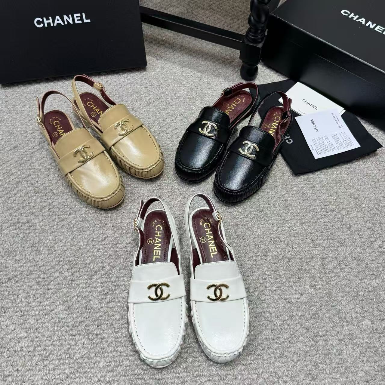 CHANE1 高品質ダブルCローファーフラットシューズ【50％割引+送料無料】