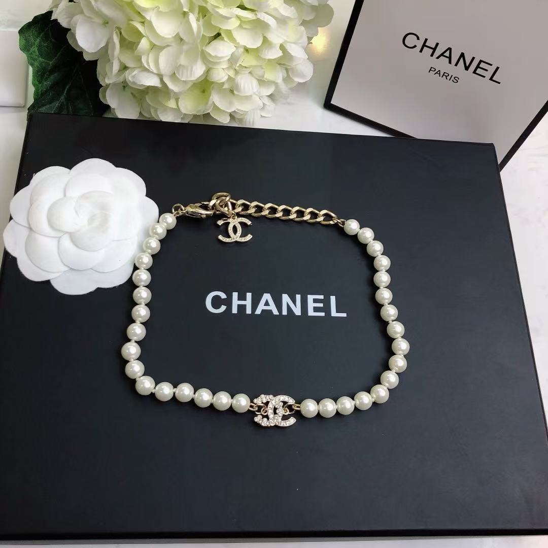 CHANE1 ダブルCパールダイヤモンドネックレス【50%割引+送料無料】