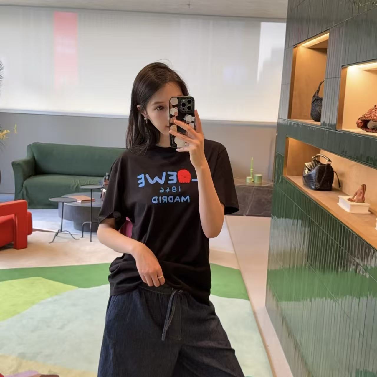 L0WEW 刺繍入りモンキーTシャツ【50％割引+送料無料】