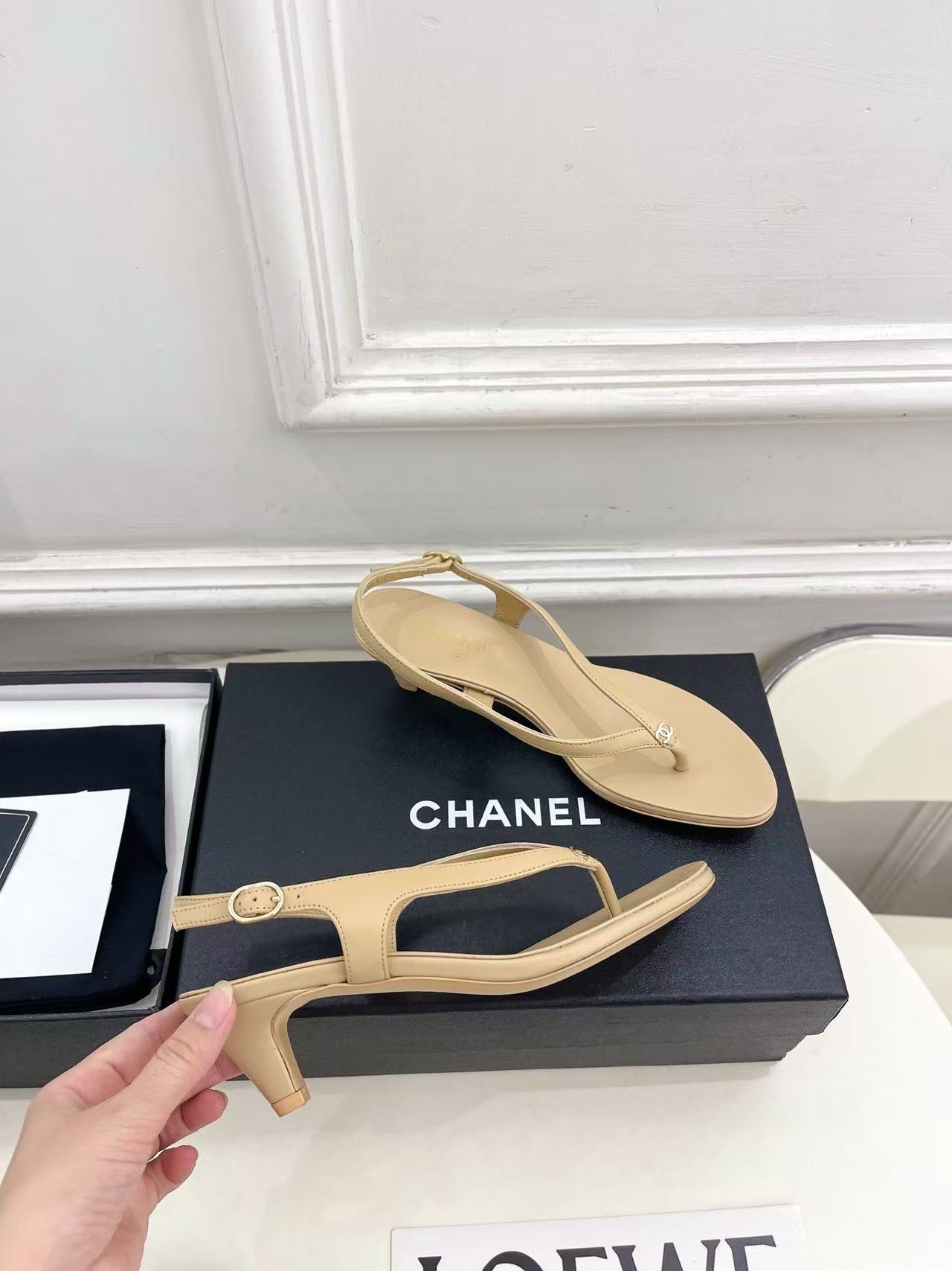 CHANE1 高品質ダブルCチャンキーヒールハイヒール【50％割引+送料無料】