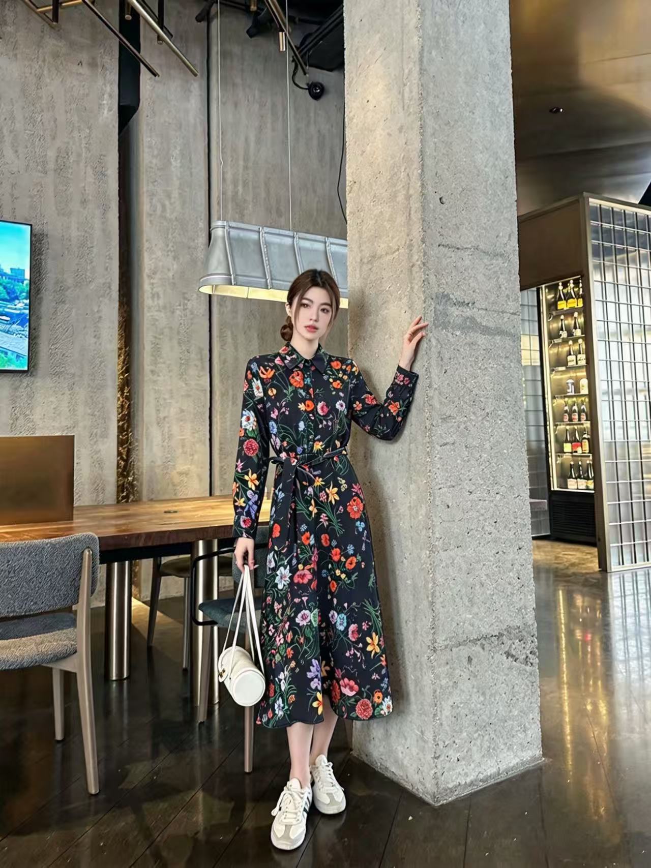 GUCCI プリント入り長袖ドレス【50％割引+送料無料】