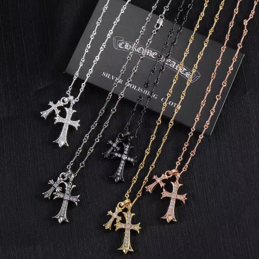 Chr0me Heartsクロスダイヤモンドネックレス【50％割引+送料無料】