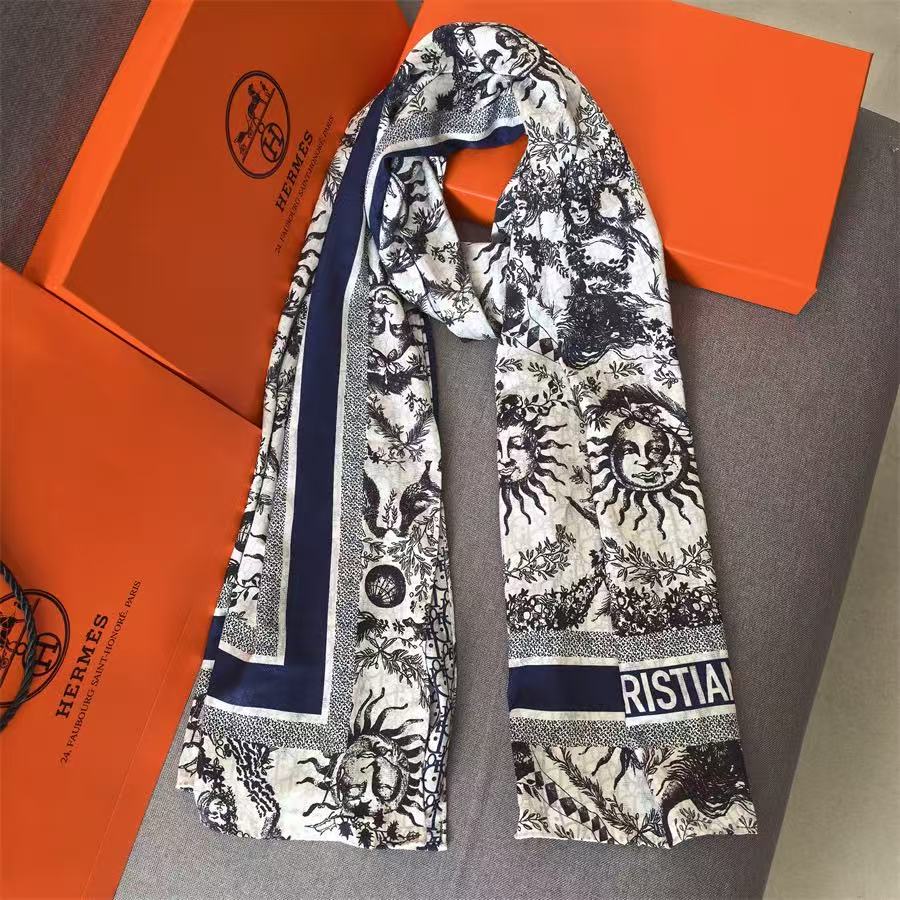DIOR プリントシルクスカーフ【50％割引+送料無料】