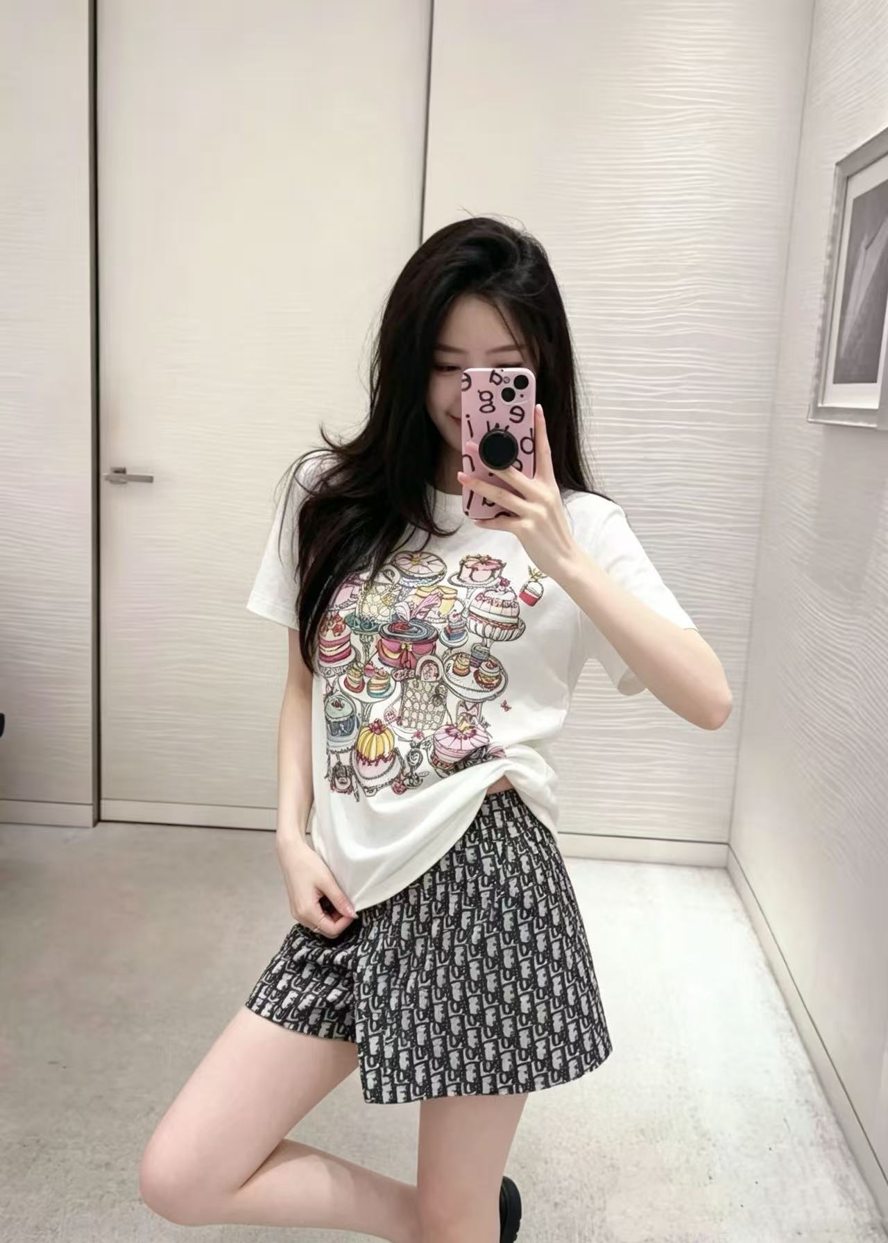 DIOR ペストリープリント レターTシャツ【50％割引+送料無料】