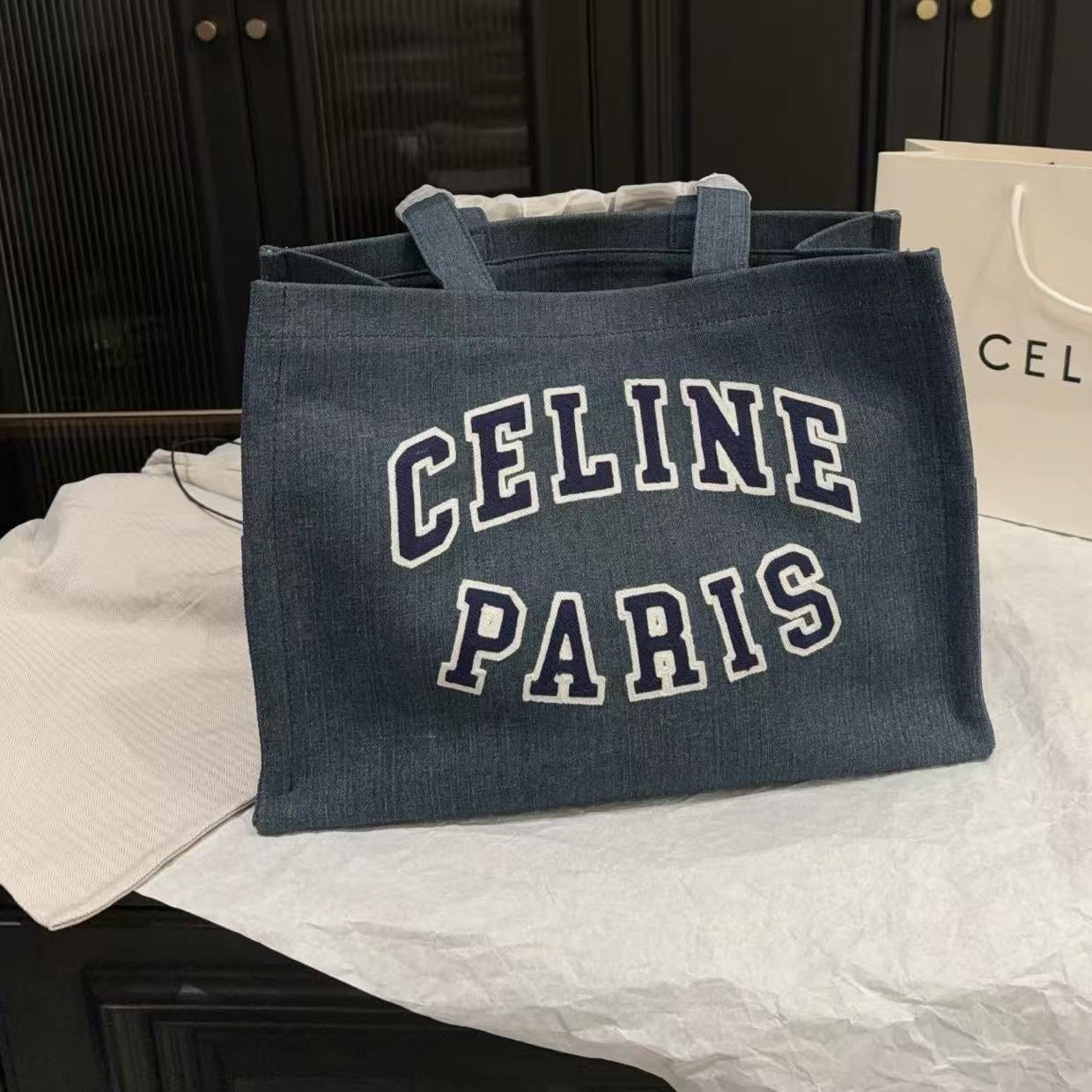 CEL1NE レターデニムショッピングバッグ【50％割引+送料無料】