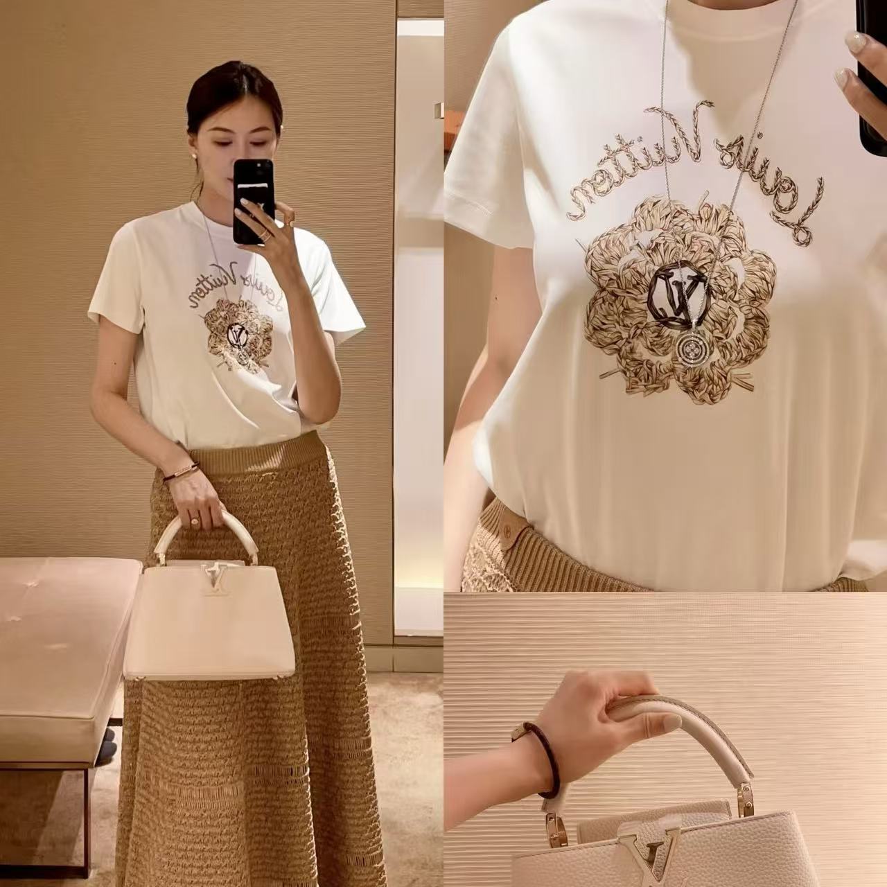 LV花柄ロゴTシャツ【50％割引+送料無料】