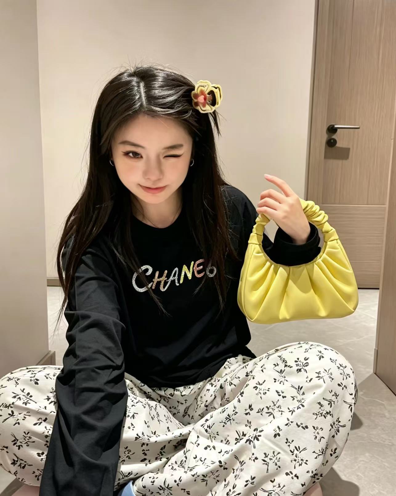 CHANE1 グラデーションレター長袖Tシャツ【50％割引+送料無料】