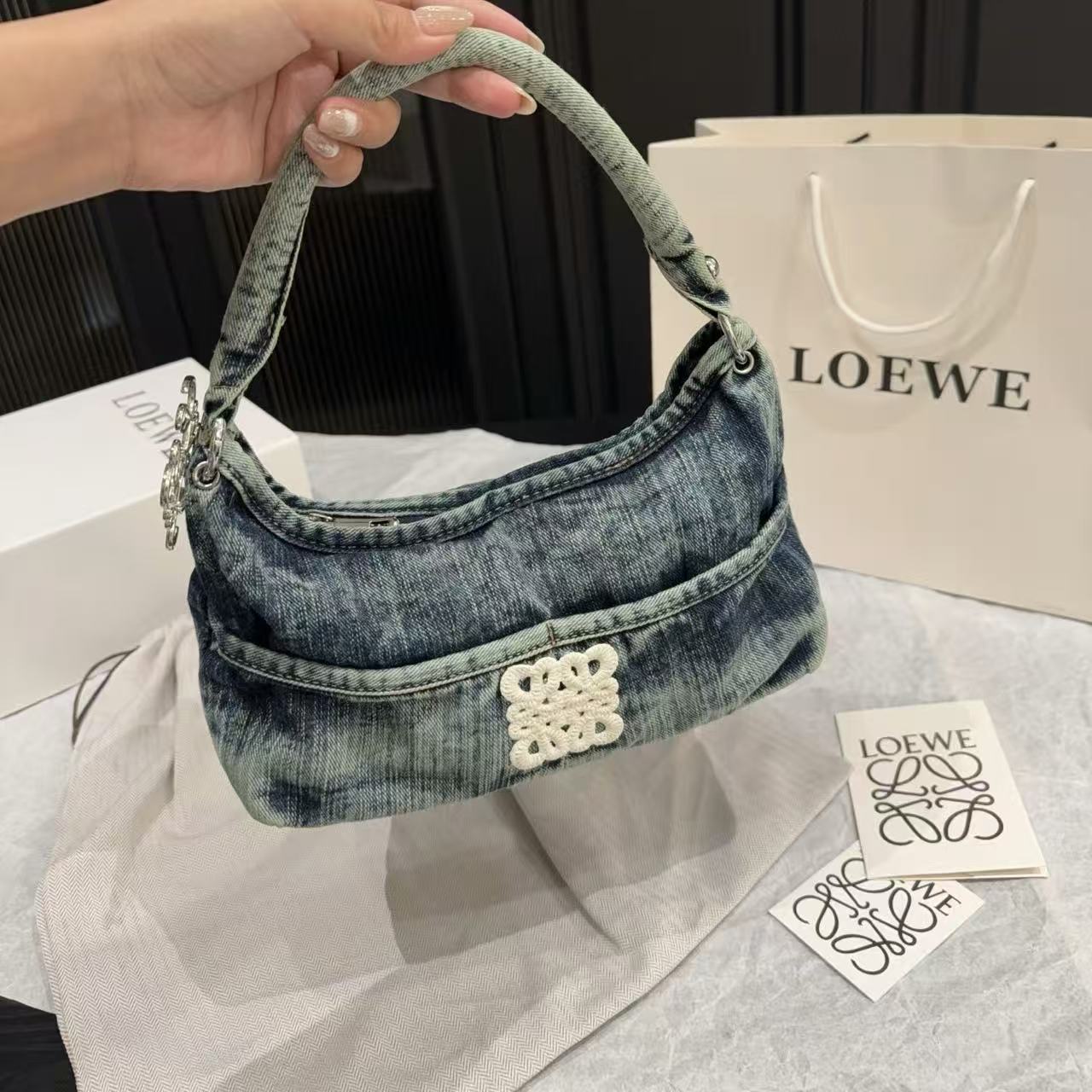 L0WEW デニムトートバッグ【50％割引+送料無料】