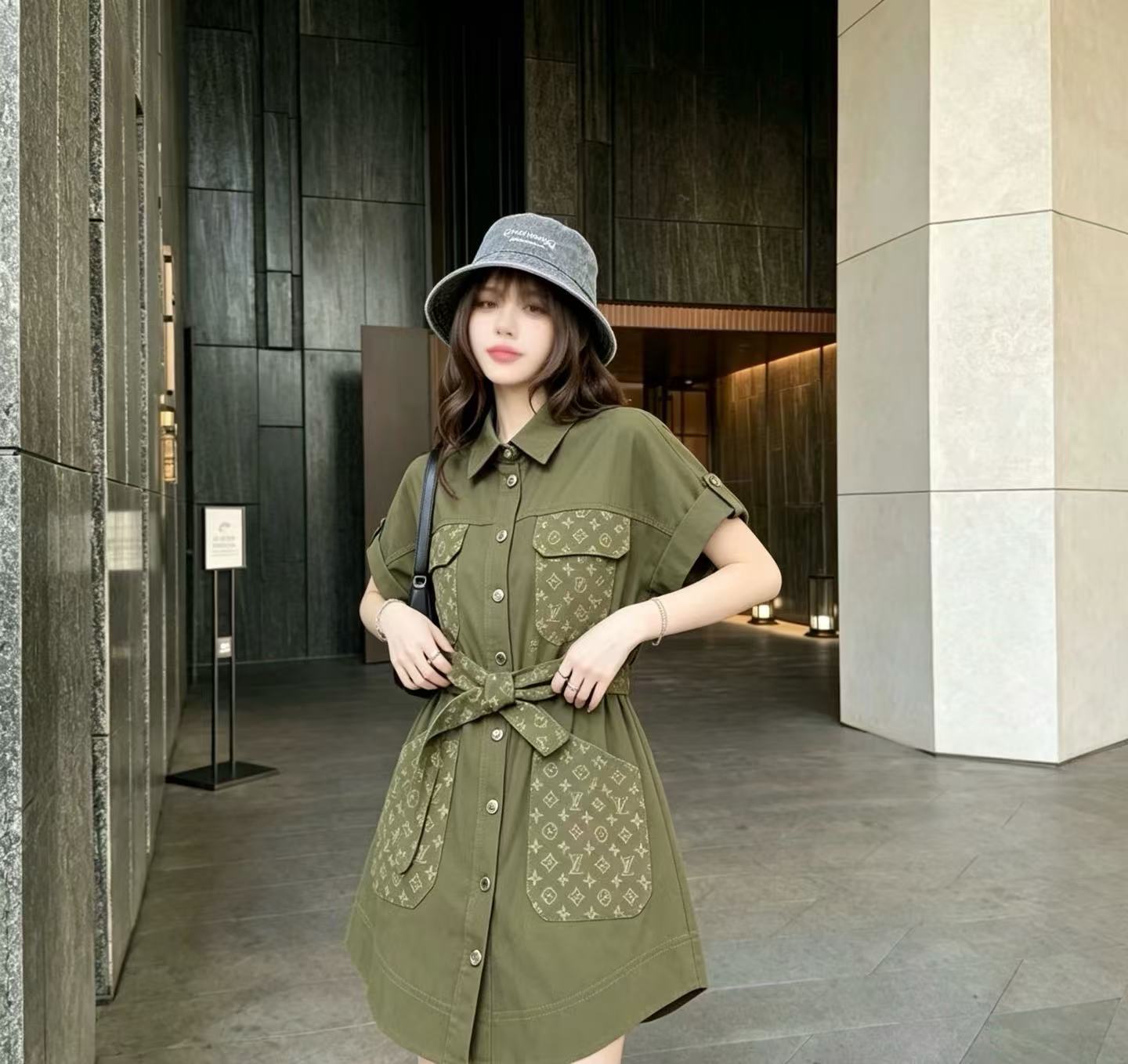 LV レースアップ デニムドレス【50％割引+送料無料】