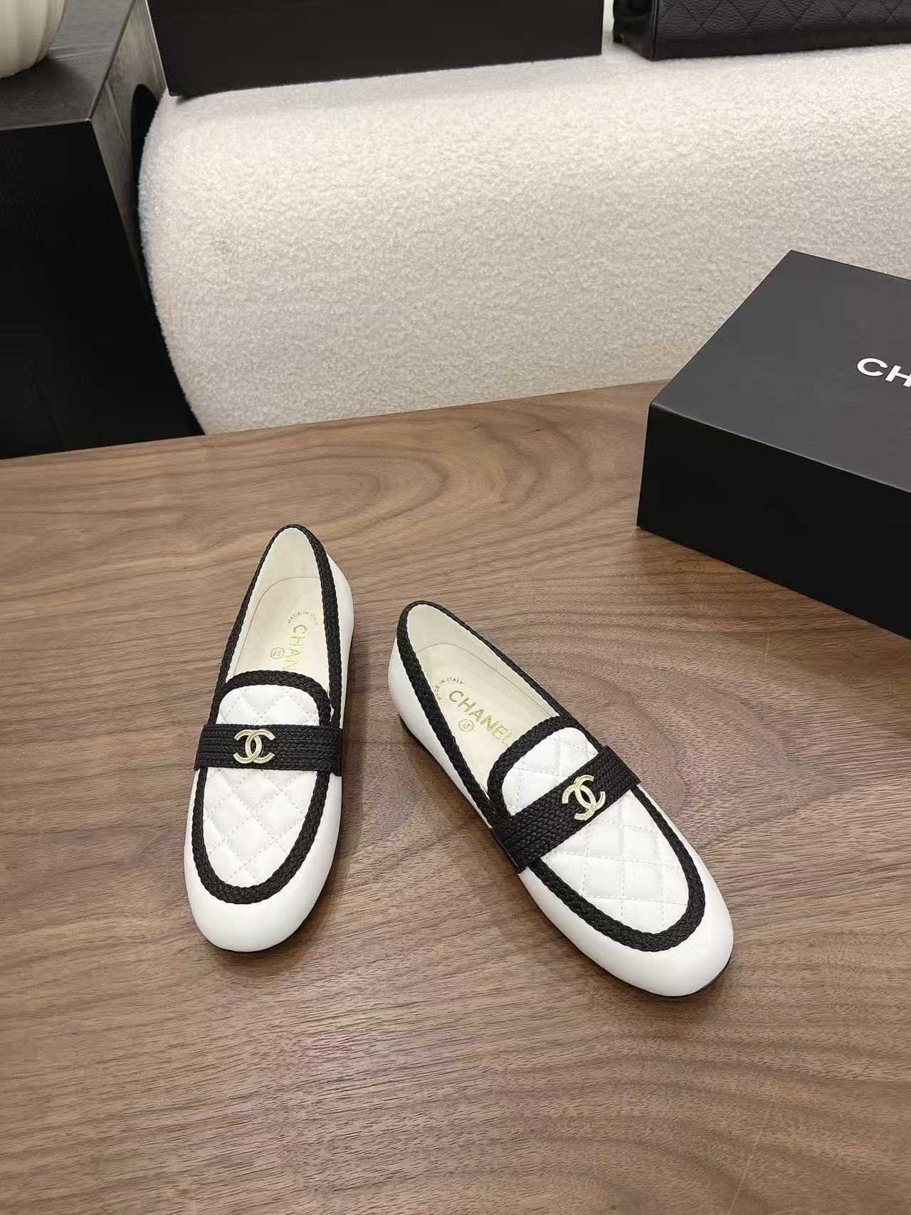 CHANE1 高品質ダブルCラムスキンローファー【50％割引+送料無料】