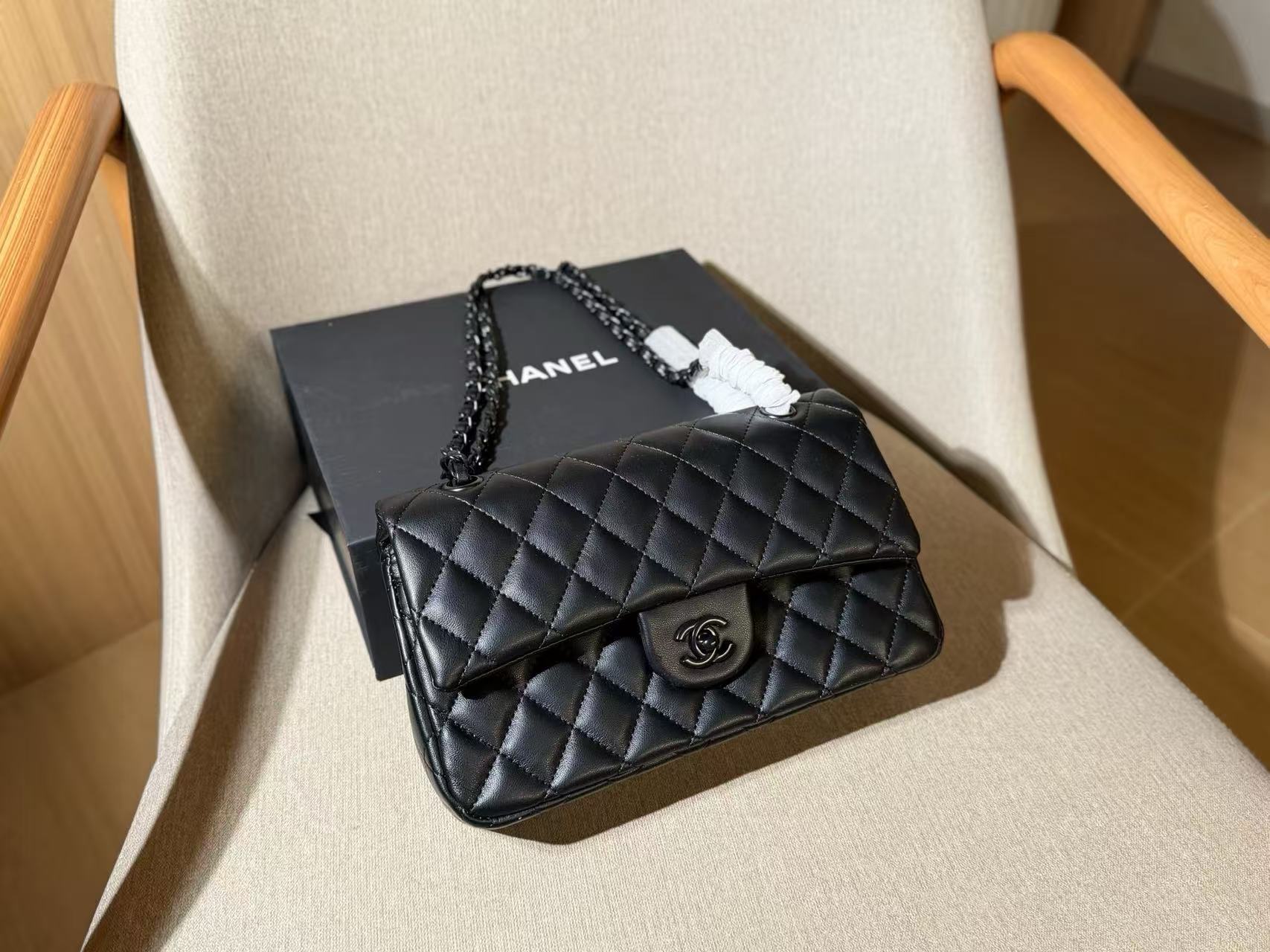 CHANE1 ラムスキンチェーンバッグ【50％割引+送料無料】
