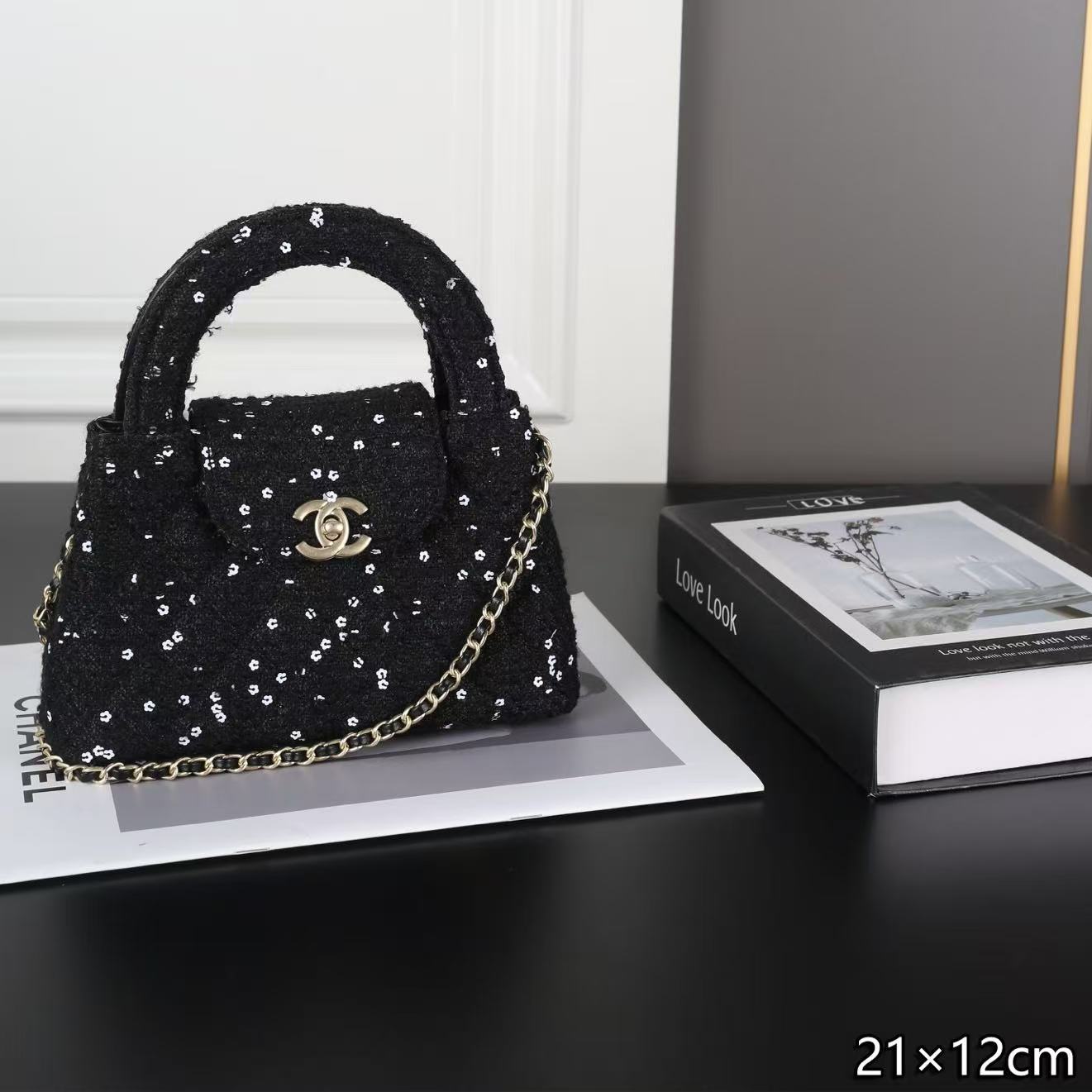 CHANEL スパンコール チェーンハンドバッグ【50％割引+送料無料】