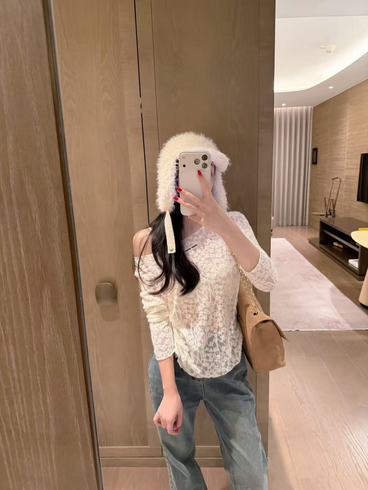 M1UM1U レースプラッシュTシャツ【50％割引+送料無料】