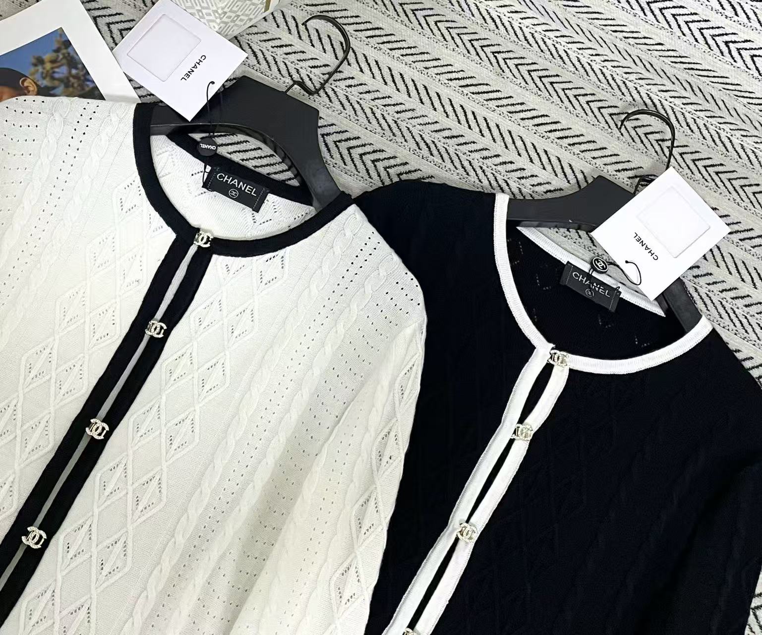 CHANEL ダブルCボタン ウールカーディガン【50％割引+送料無料】