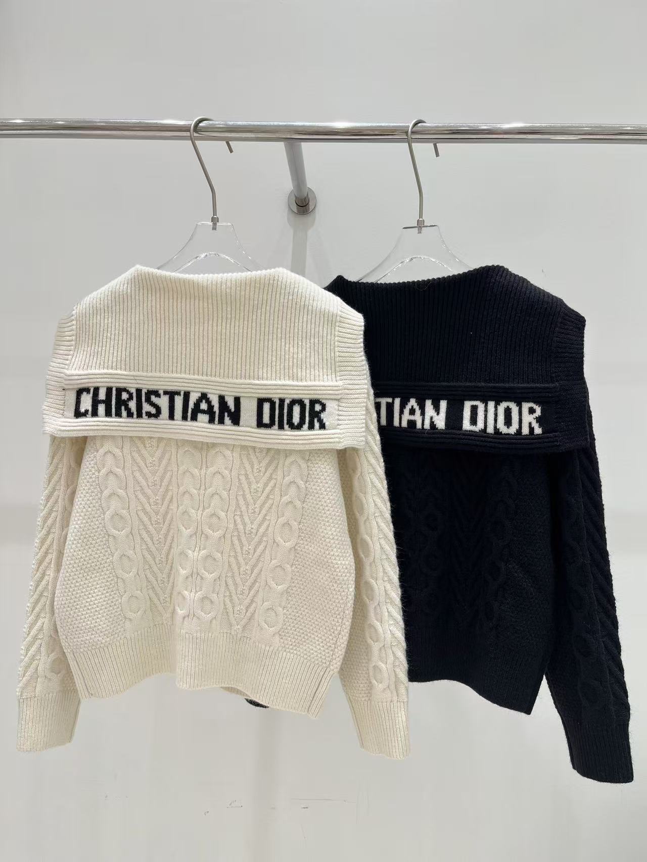 DIOR ロゴ入りケーブルニットカーディガン【50％割引+送料無料】
