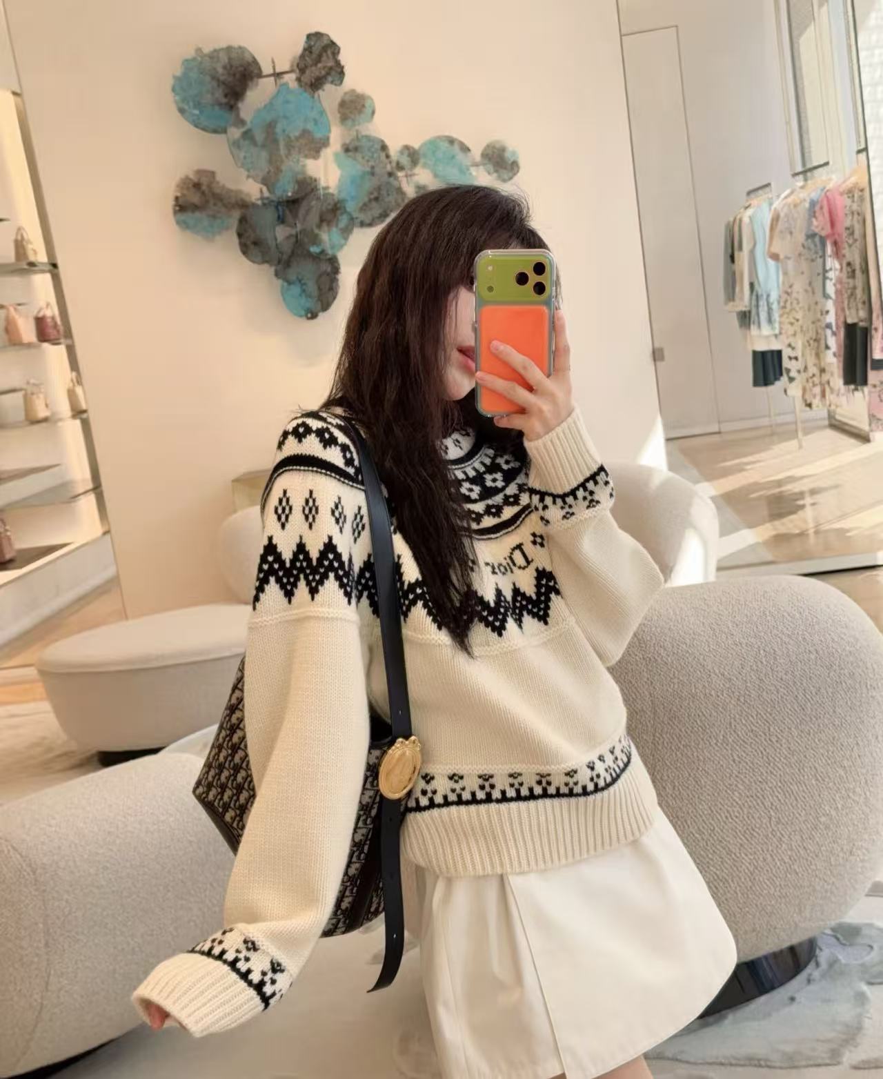 DIOR プリント入りウールセーター【50％割引+送料無料】