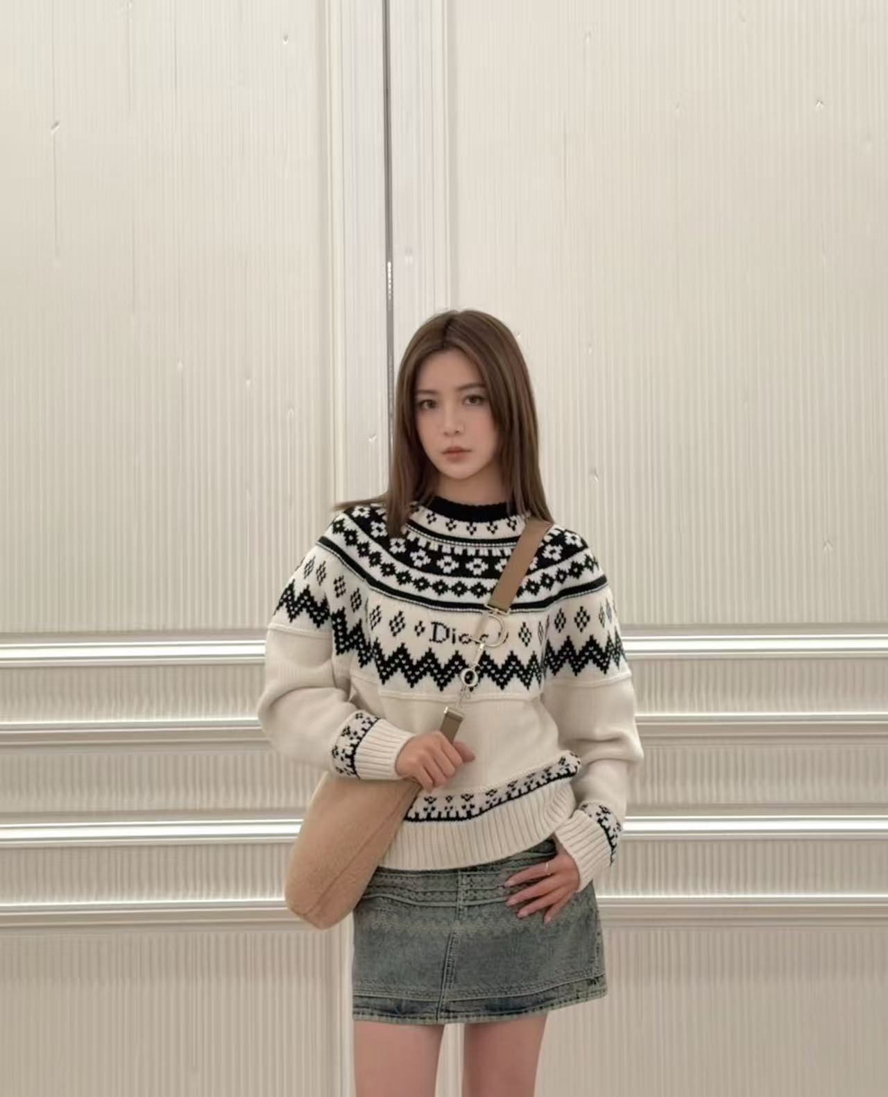 DIOR プリント入りウールセーター【50％割引+送料無料】