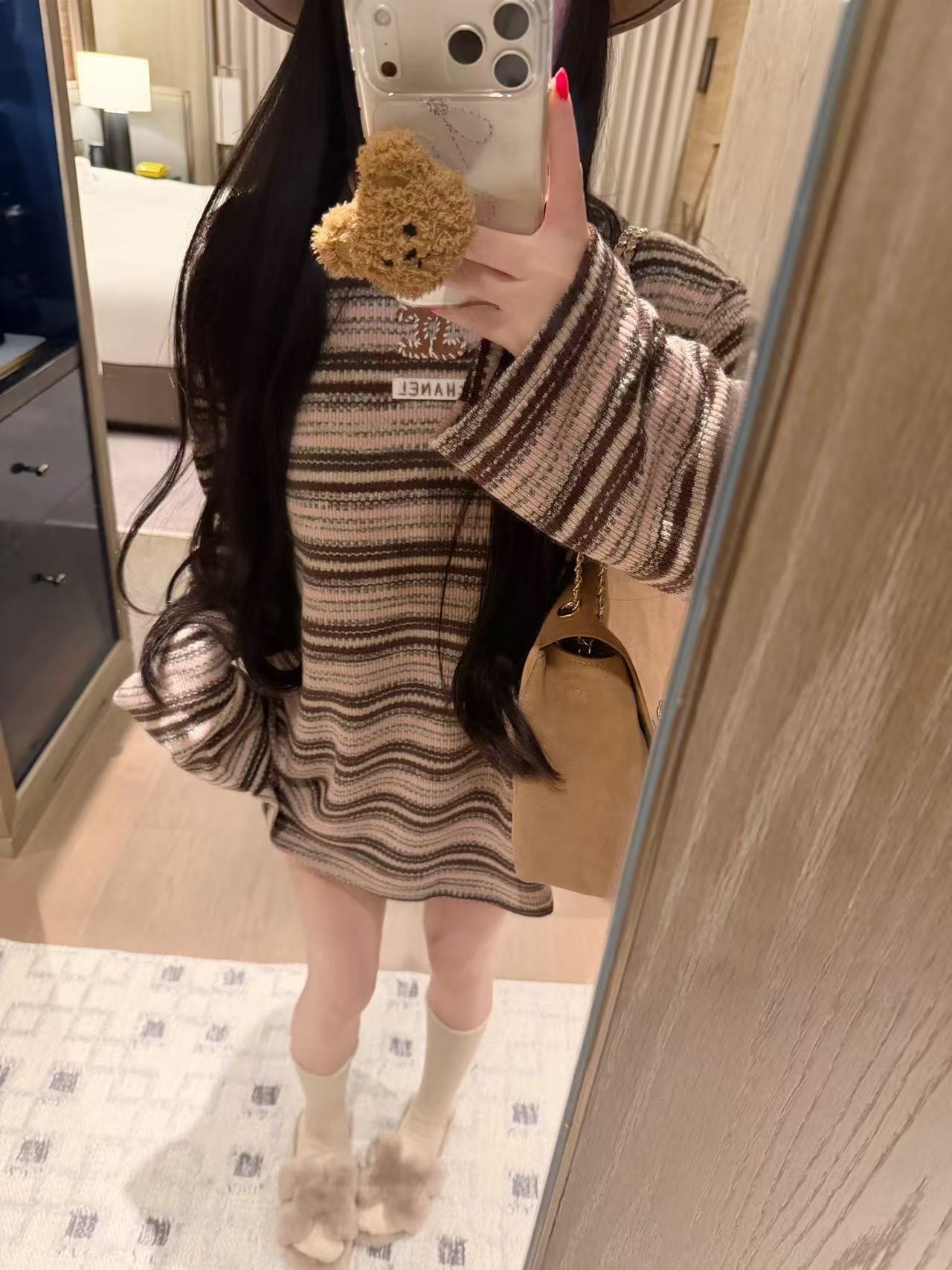CHANE1 ダブルCストライプ長袖Tシャツ【50％割引+送料無料】