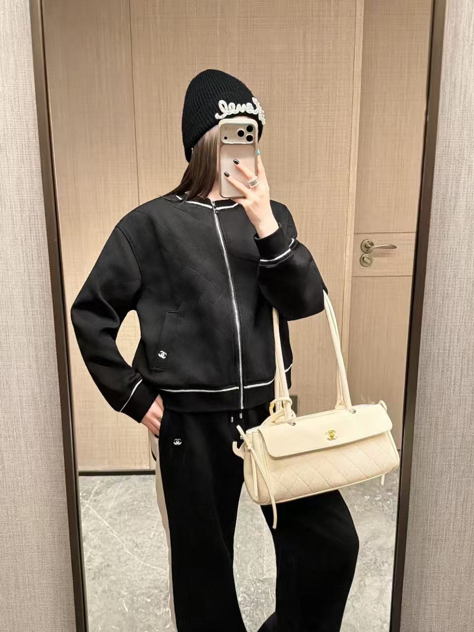 CHANE1 チェック柄コート＋パンツ ツーピースセット【50％割引+送料無料】