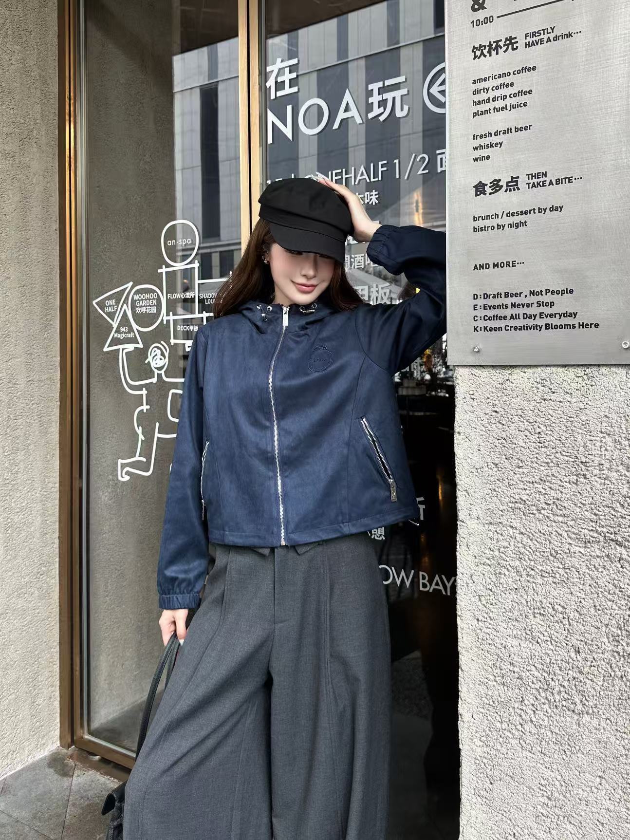 DIOR 刺繍ロゴ入りディアスキン・フーデッドジャケット【50％割引+送料無料】