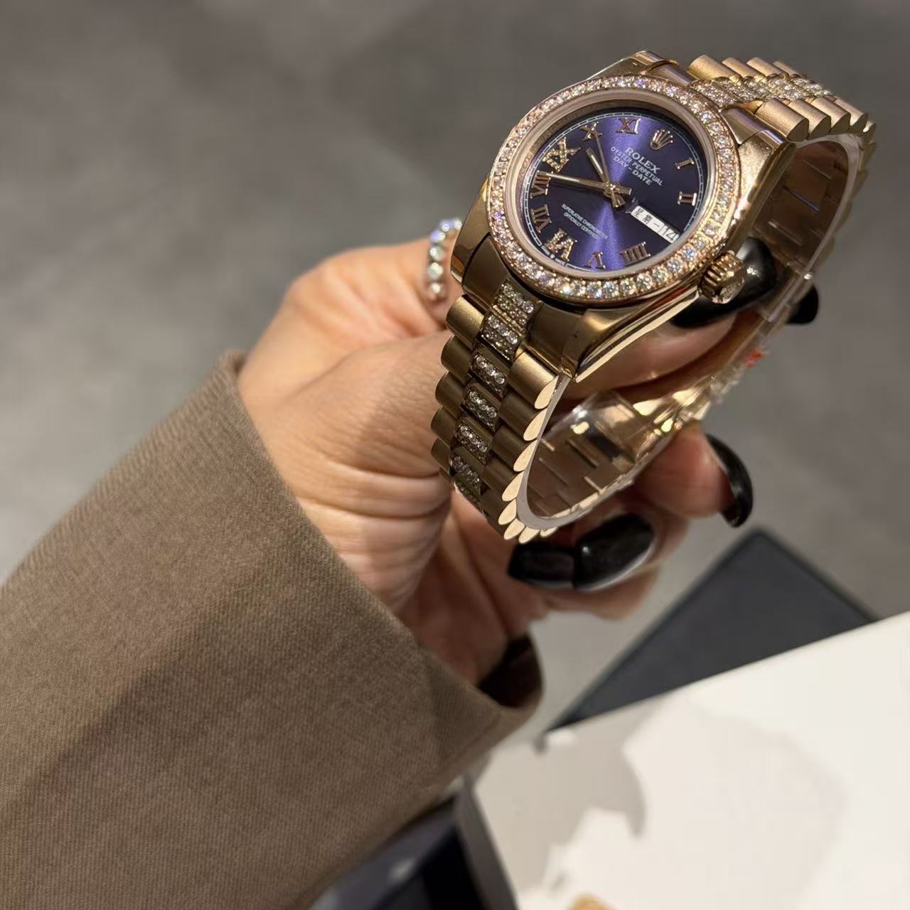 R0LEXソリッドスチールバンド・ダイヤモンド・レディースウォッチ【50％割引+送料無料】