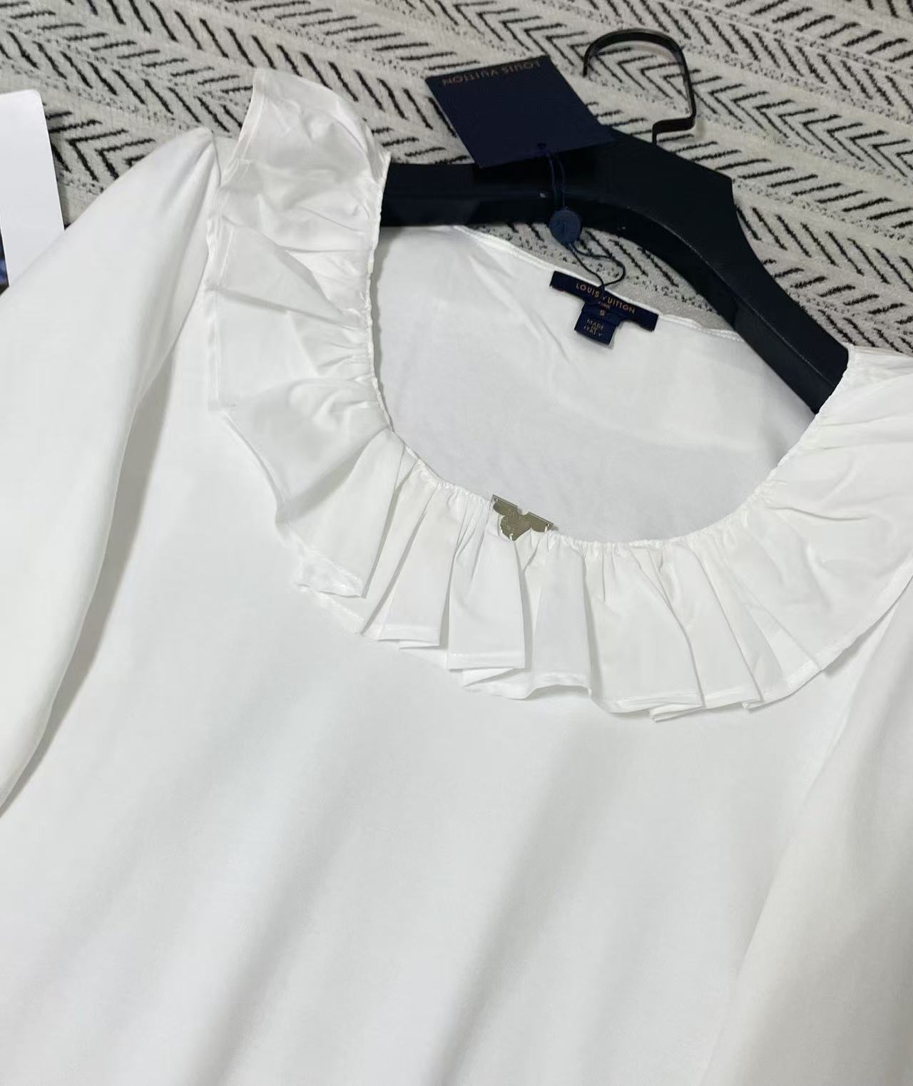 LV ラッフル付き長袖Tシャツ【50％割引+送料無料】