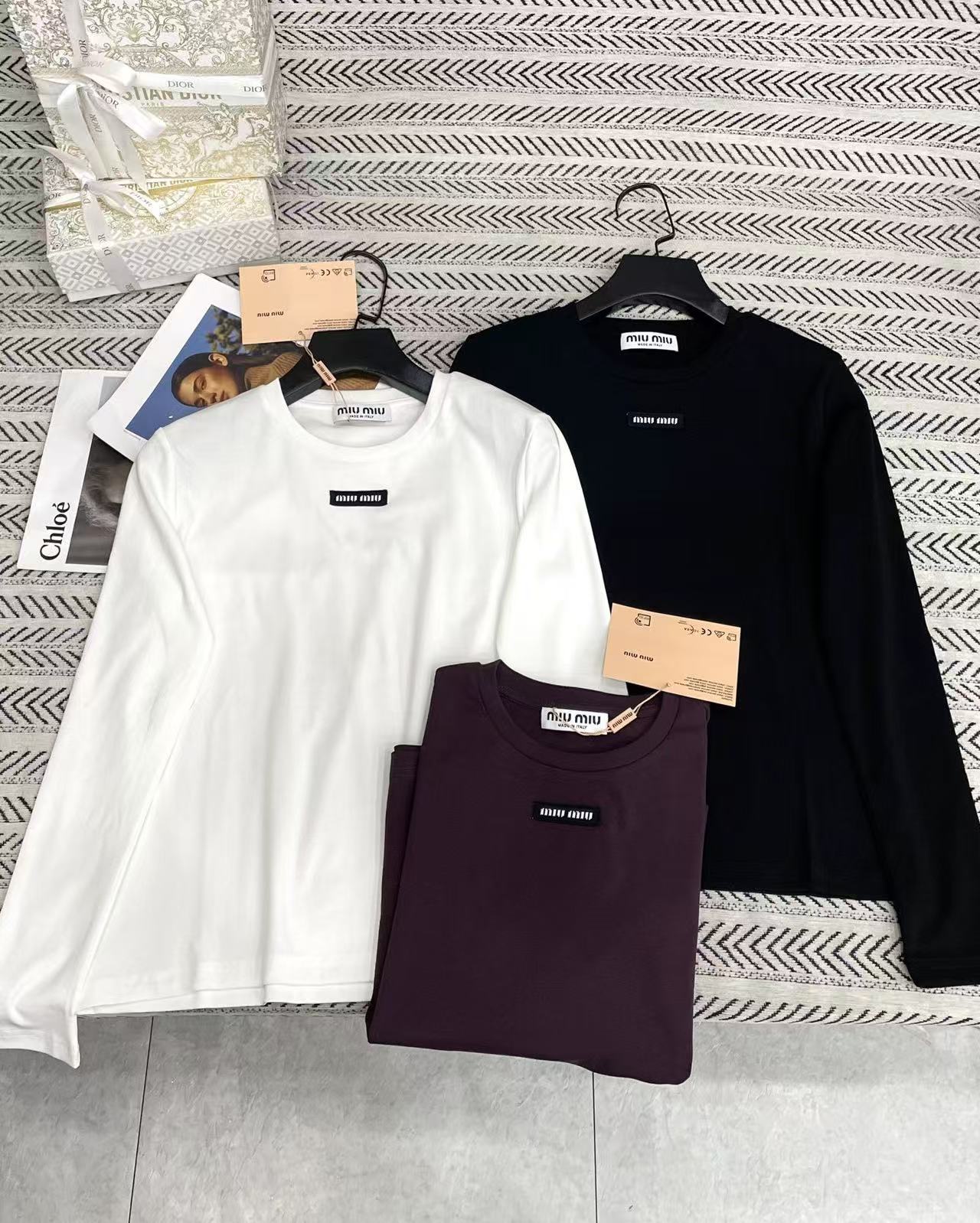 M1UM1U レター長袖Tシャツ【50％割引+送料無料】