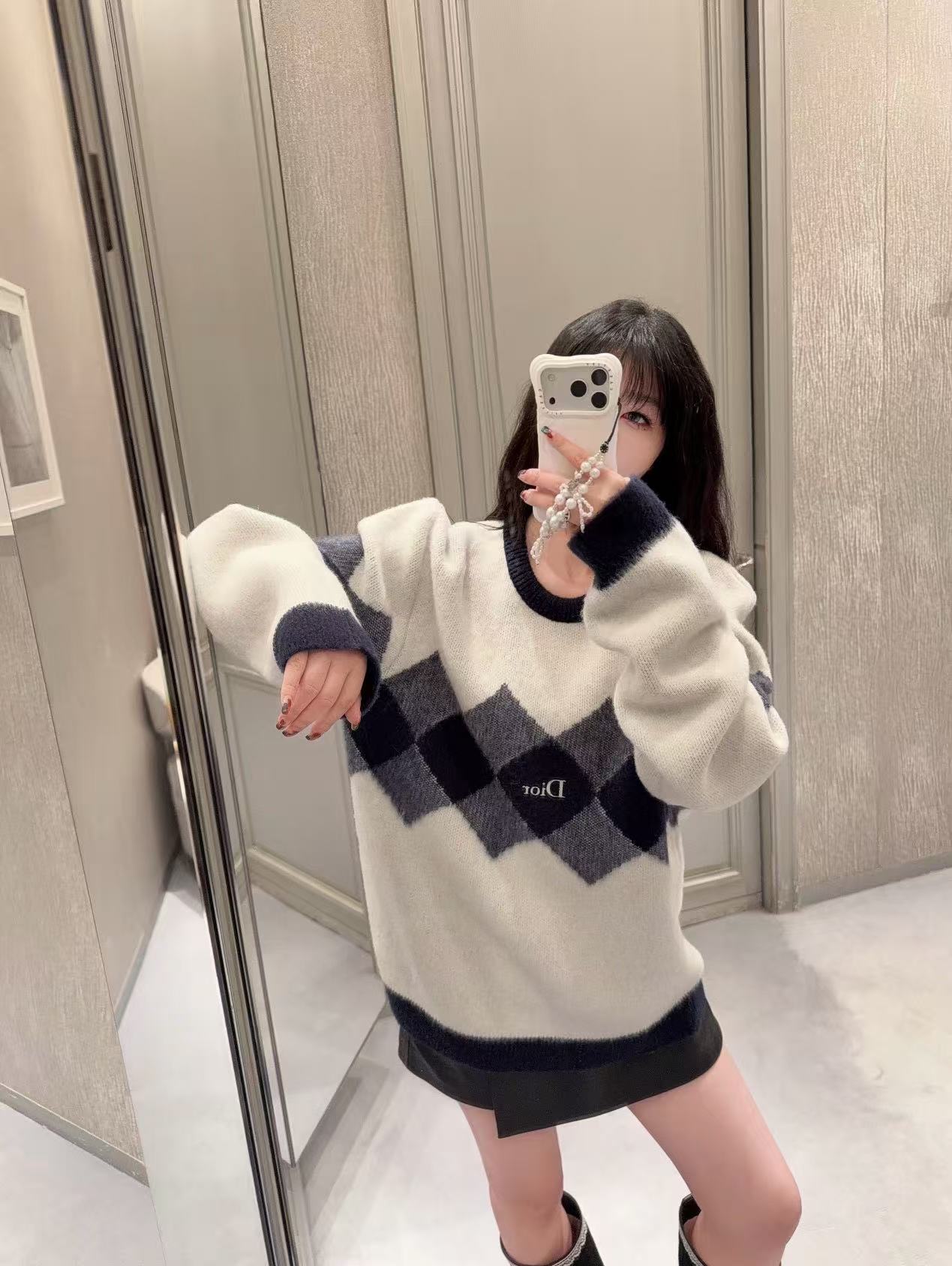 DIOR モヘア アーガイルニット【50％割引+送料無料】