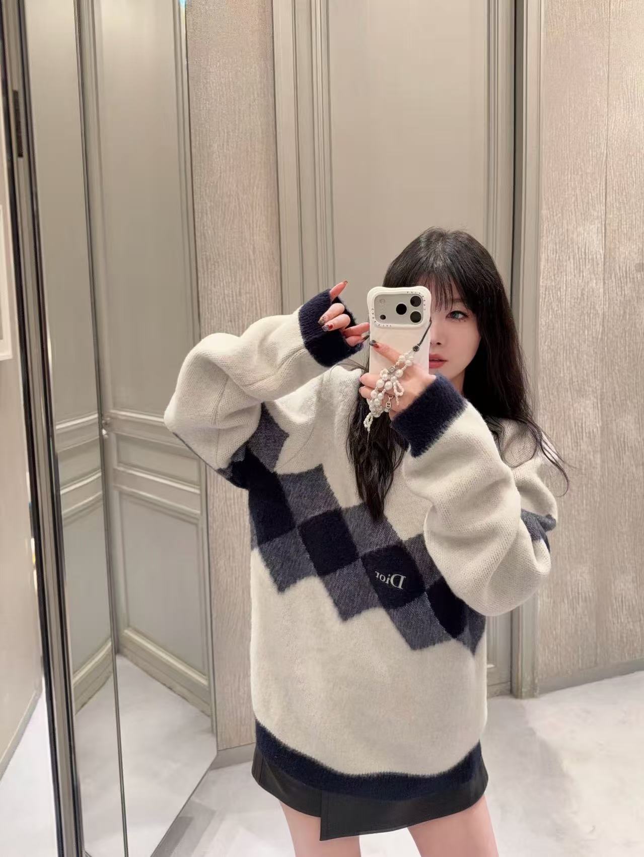 DIOR モヘア アーガイルニット【50％割引+送料無料】