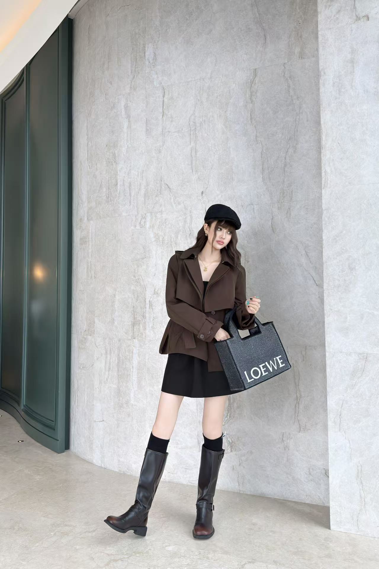 LOEWE ラペル付きフード付きウィンドブレーカー【50％割引+送料無料】