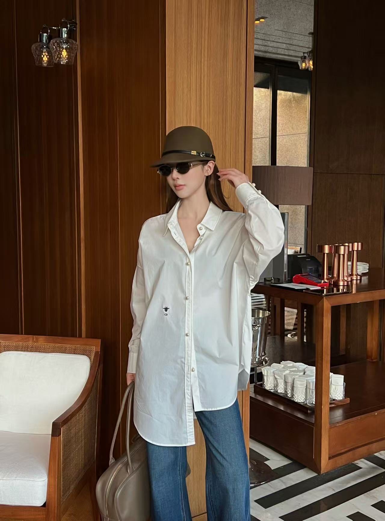 DIOR アシンメトリーシャツ【50％割引+送料無料】