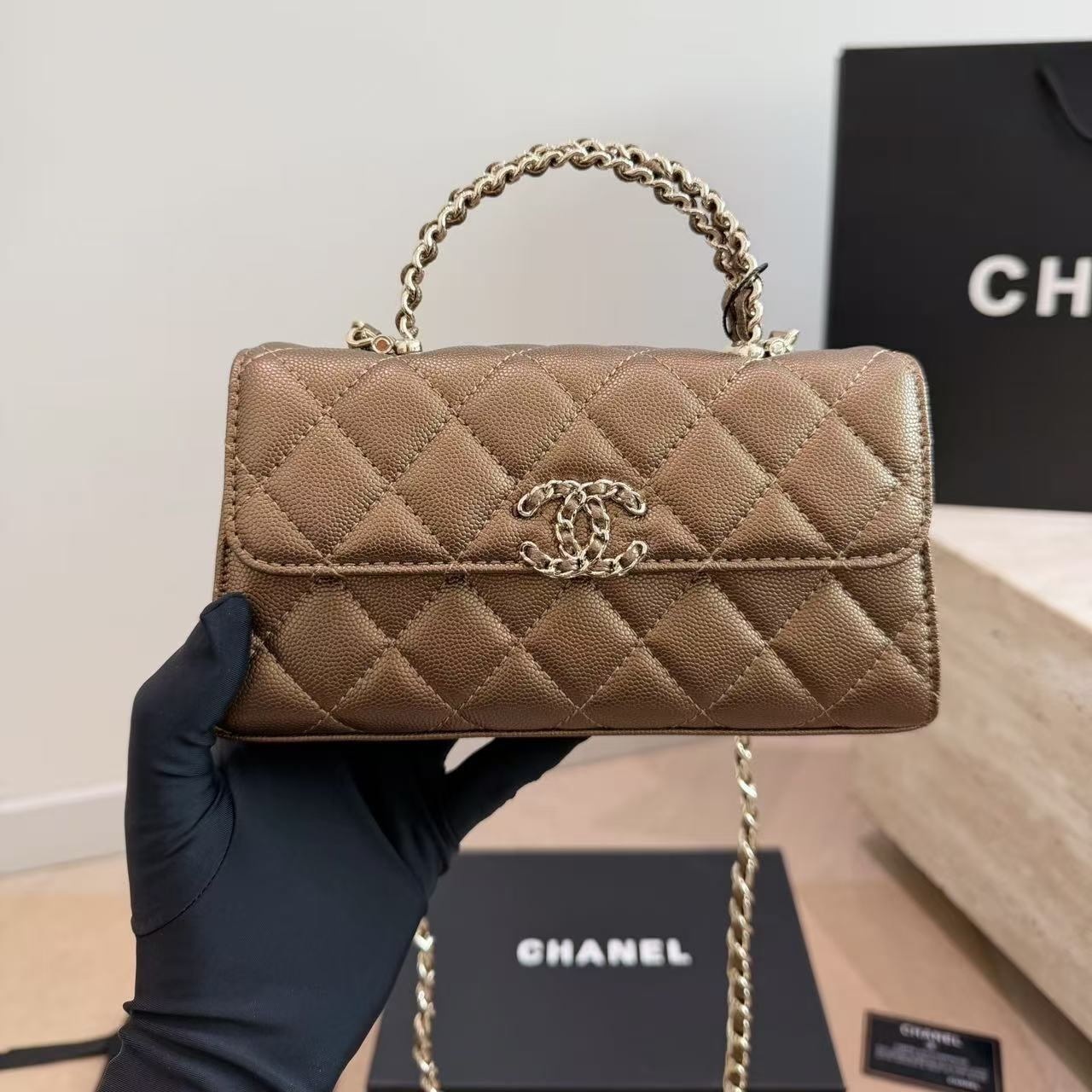 CHANE1 kellyキャビアチェーンバッグ【50％割引+送料無料】