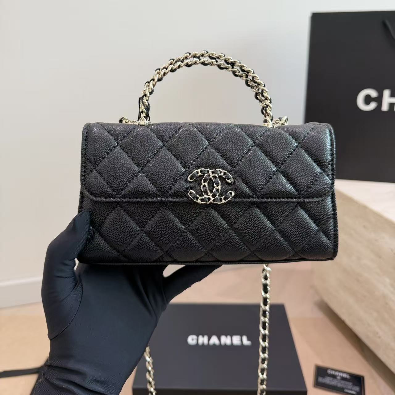 CHANE1 kellyキャビアチェーンバッグ【50％割引+送料無料】