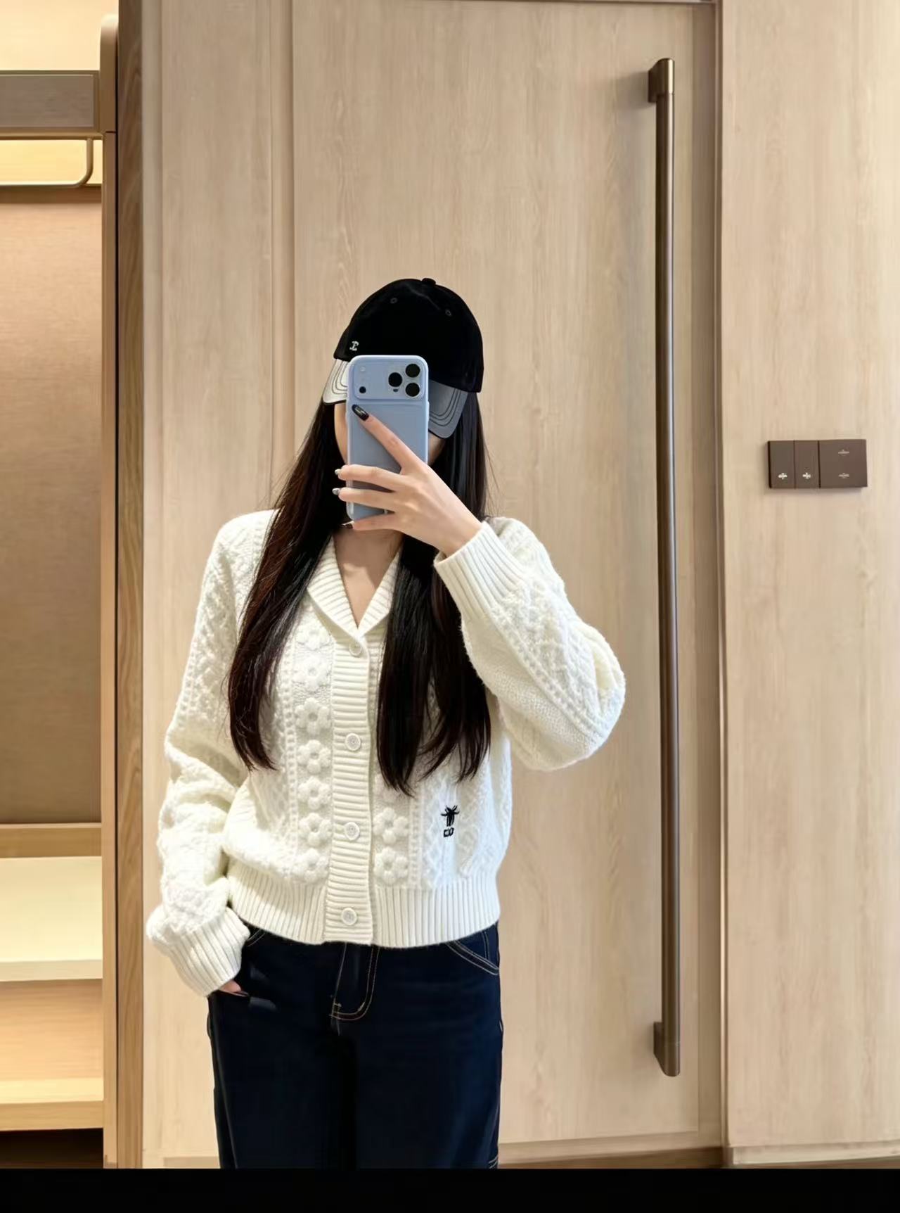 DIOR ロゴ入りラペル ウールカーディガン【50%割引+送料無料】