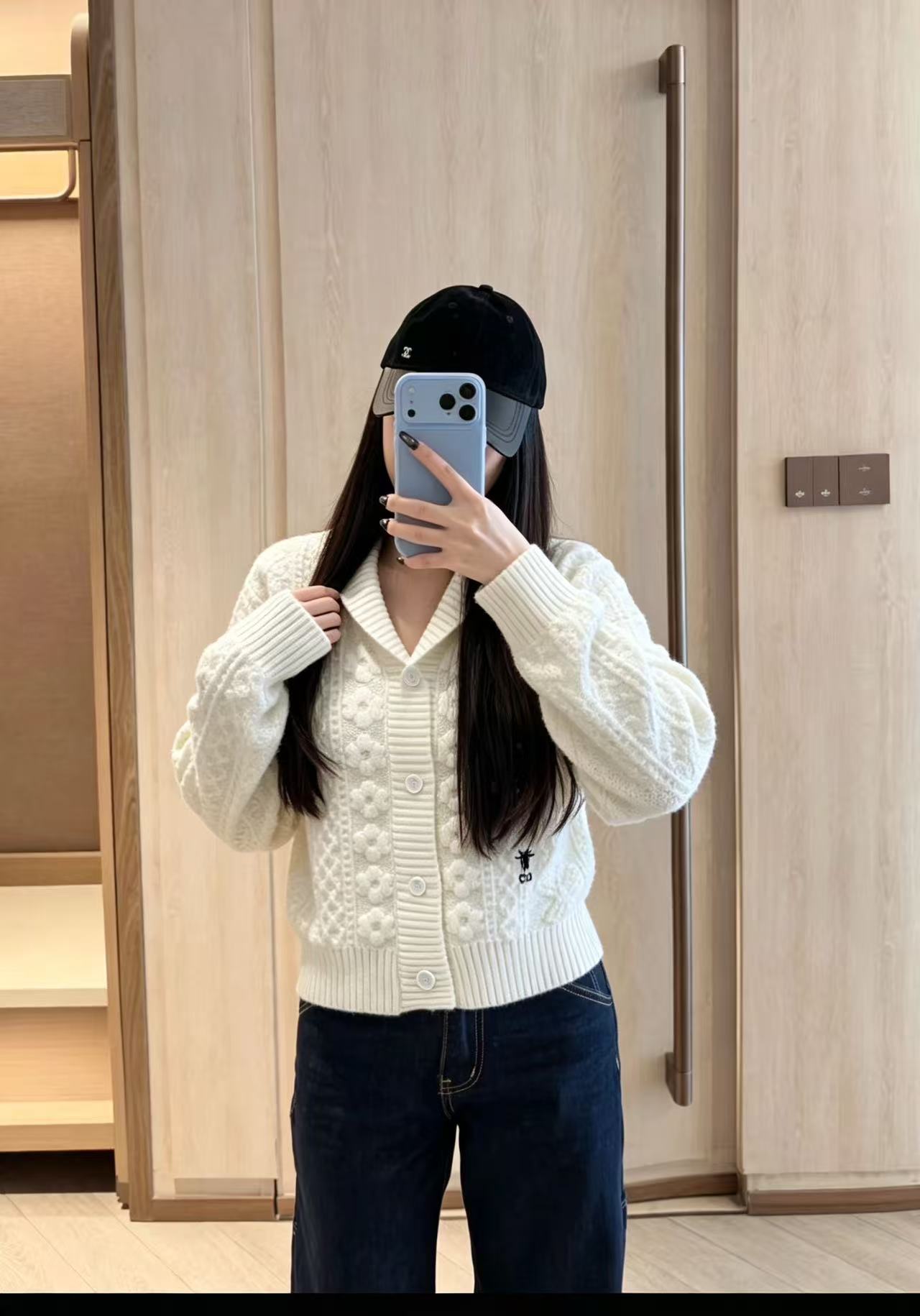 DIOR ロゴ入りラペル ウールカーディガン【50%割引+送料無料】