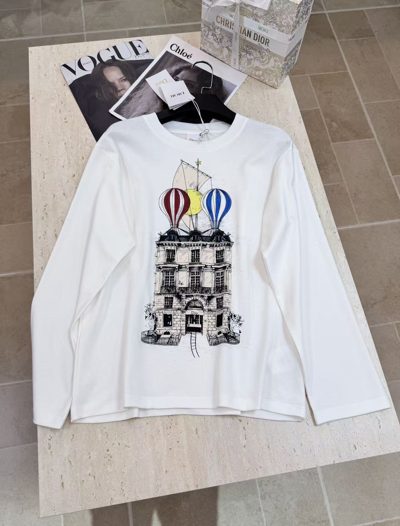 DIOR 建築・バルーンプリント 長袖Tシャツ【50％割引+送料無料】