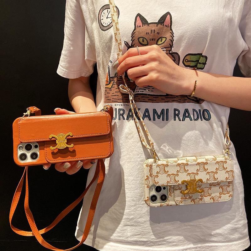[CEL1NE]24新着カードホルダー付きレザークロスボディフォンケース📱【50％割引+送料無料】