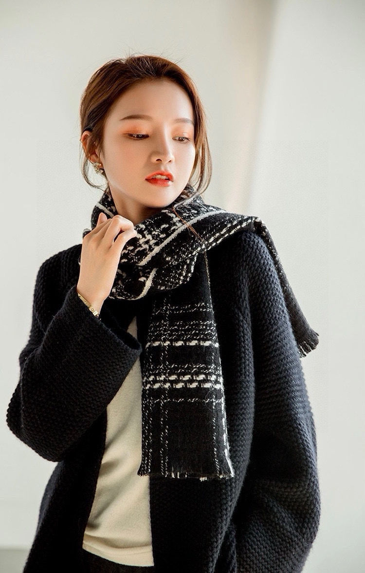 [CHANE1]🧣リバーシブルウールスカーフ🧣【50％割引+送料無料】
