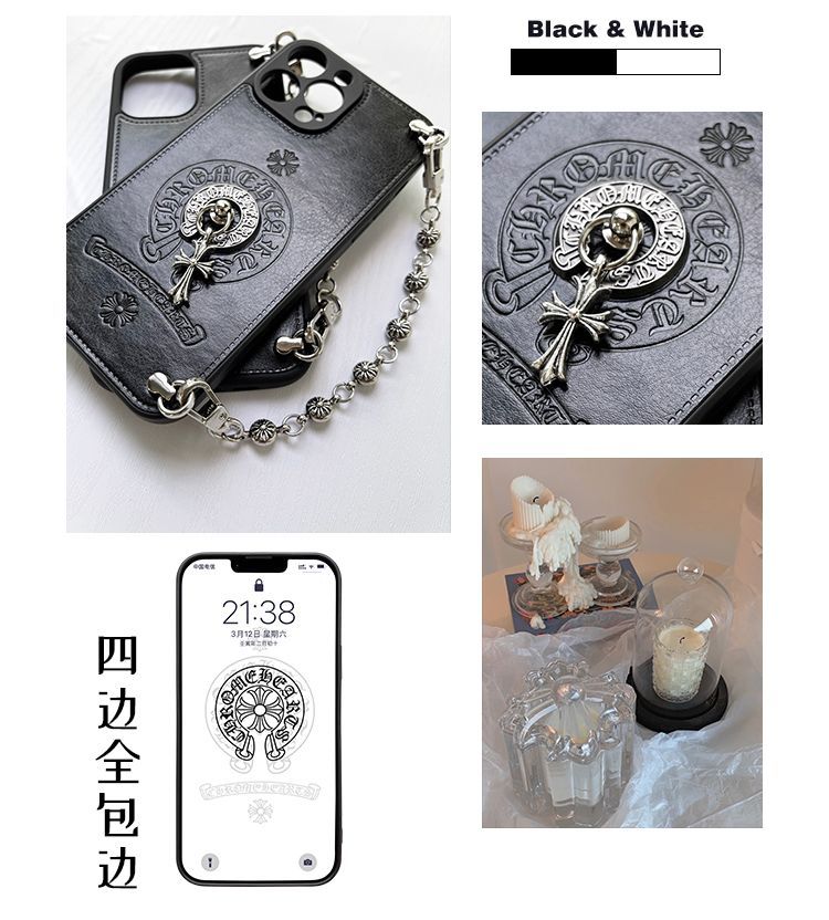 [CHR0ME HEARTS]👄刺繍入り財布電話ケース📱【50%オフ+送料無料】