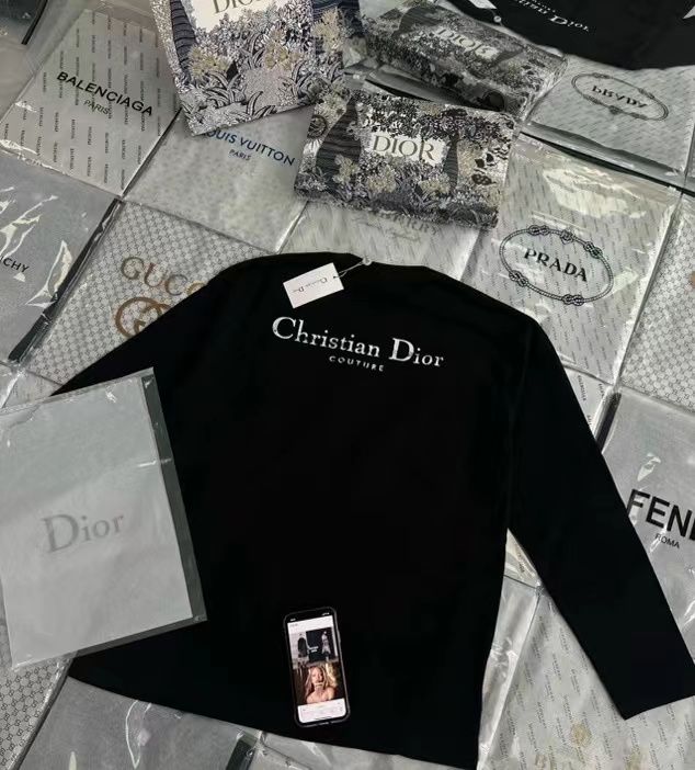 [DI0R]レタープリントロングスリーブTシャツ【 50％割引+送料無料】