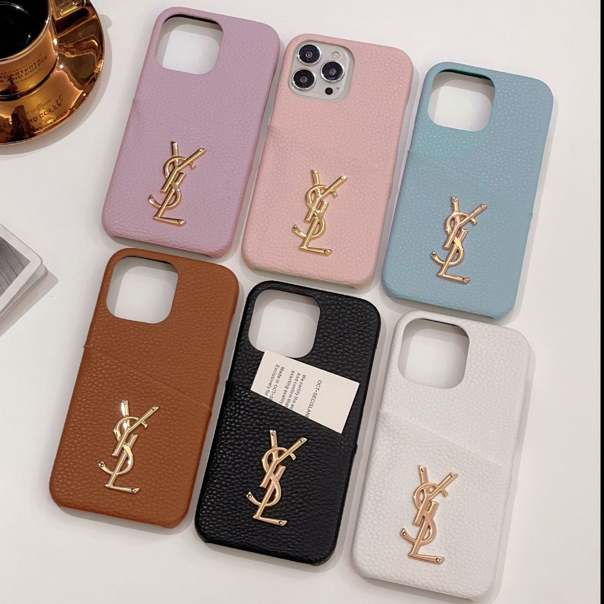 [SYL]24新着📿ライチレザー携帯電話ケース📿📱パール【50％割引+送料無料】