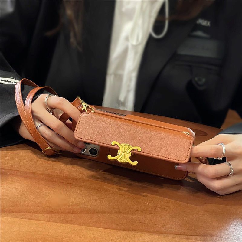 [CEL1NE]24新着カードホルダー付きレザークロスボディフォンケース📱【50％割引+送料無料】