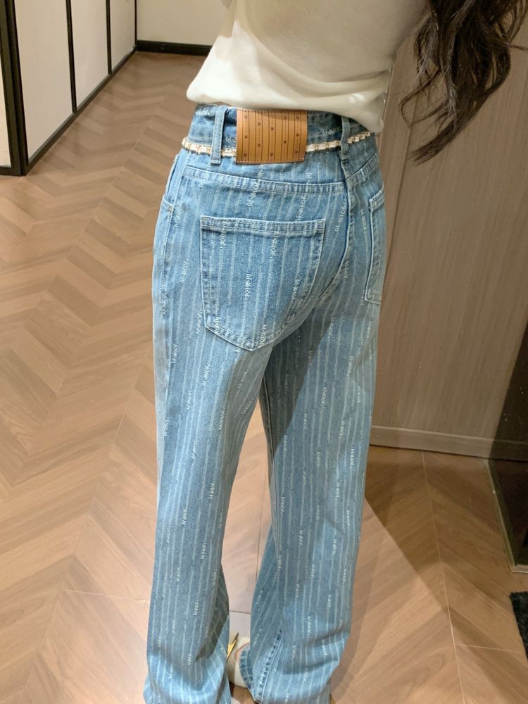 👖CHANE1ゆったりとした刺繍入りジャカードジーンズ📿