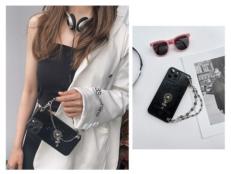 [CHR0ME HEARTS]👄刺繍入り財布電話ケース📱【50%オフ+送料無料】