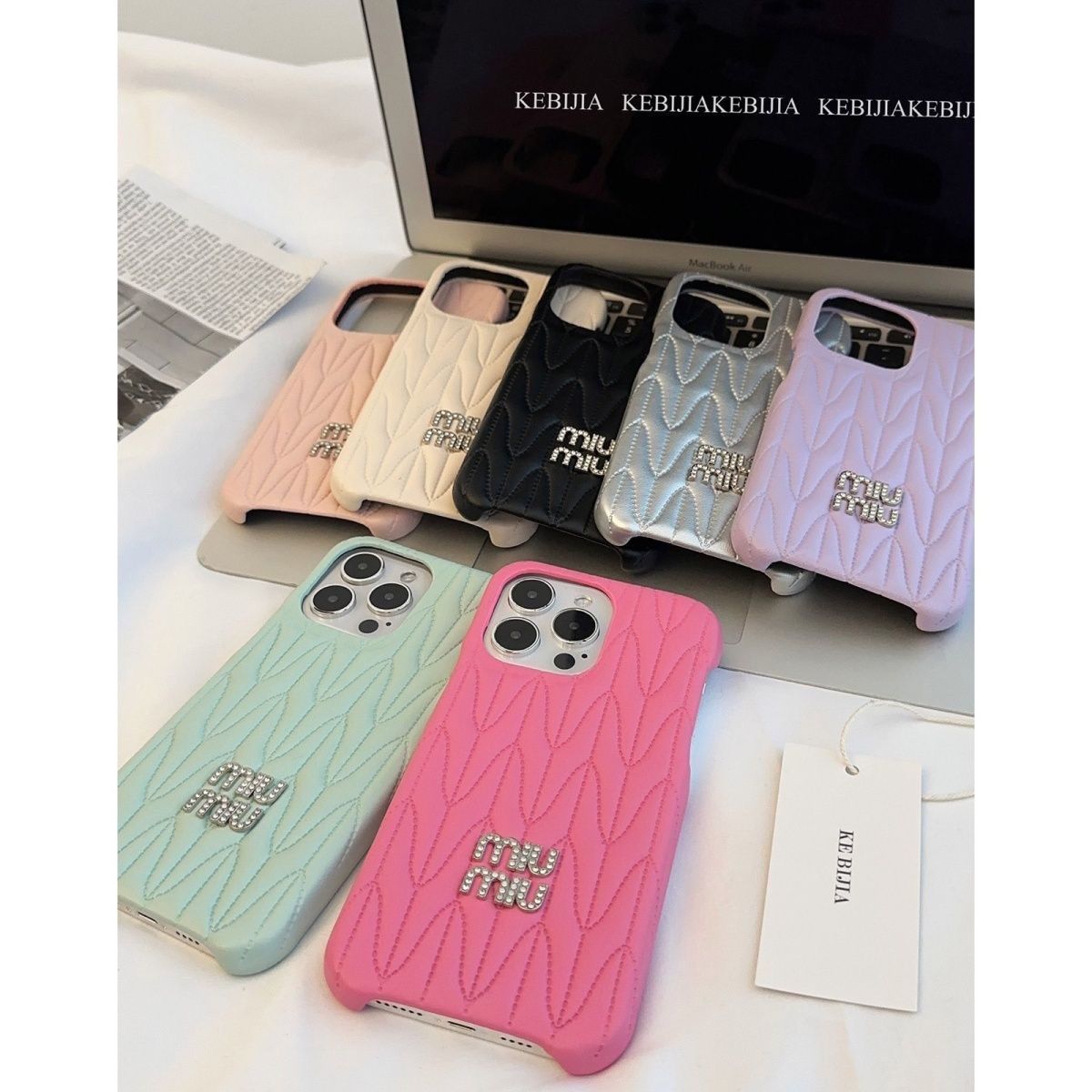 24新着📿革製の電話ケース📿📱パール【50％割引+送料無料】