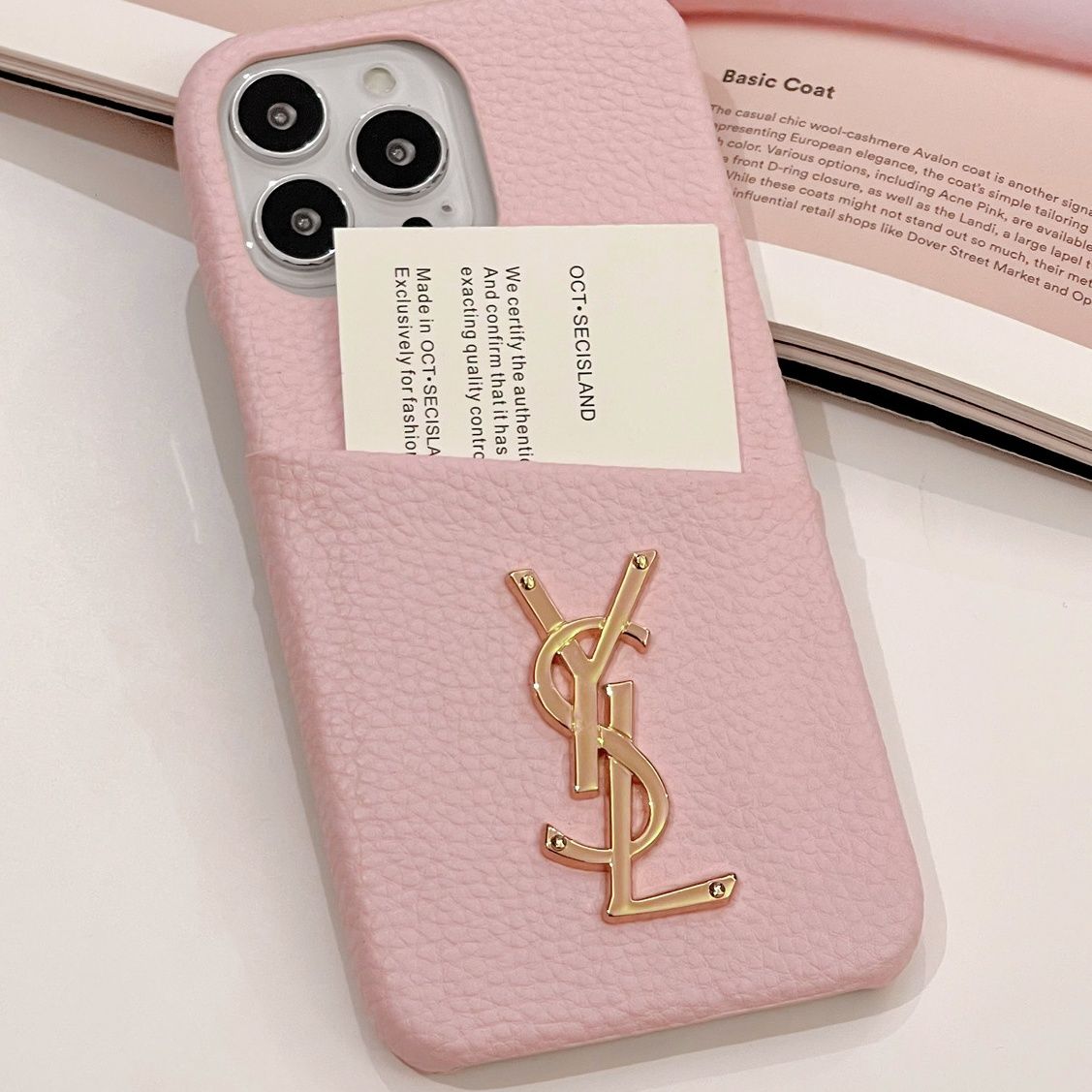 [SYL]24新着📿ライチレザー携帯電話ケース📿📱パール【50％割引+送料無料】