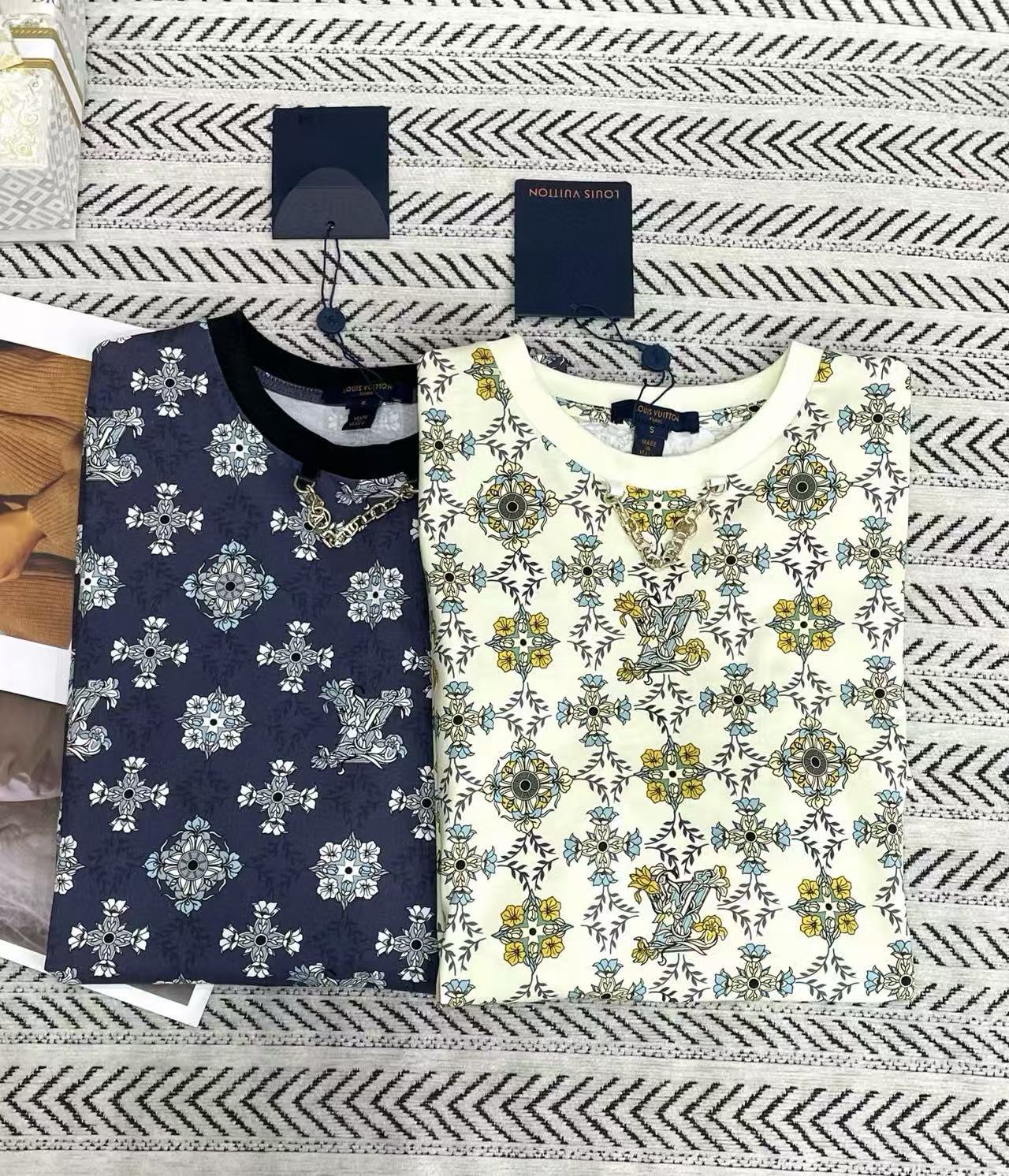 LVプリントチェーンTシャツ【50％割引+送料無料】