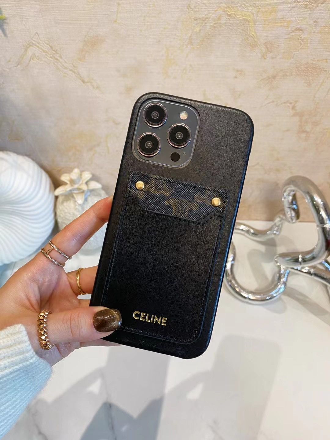 [CEL1NE]24新着レザーカードホルダー携帯電話ケース📱【50％割引+送料無料】